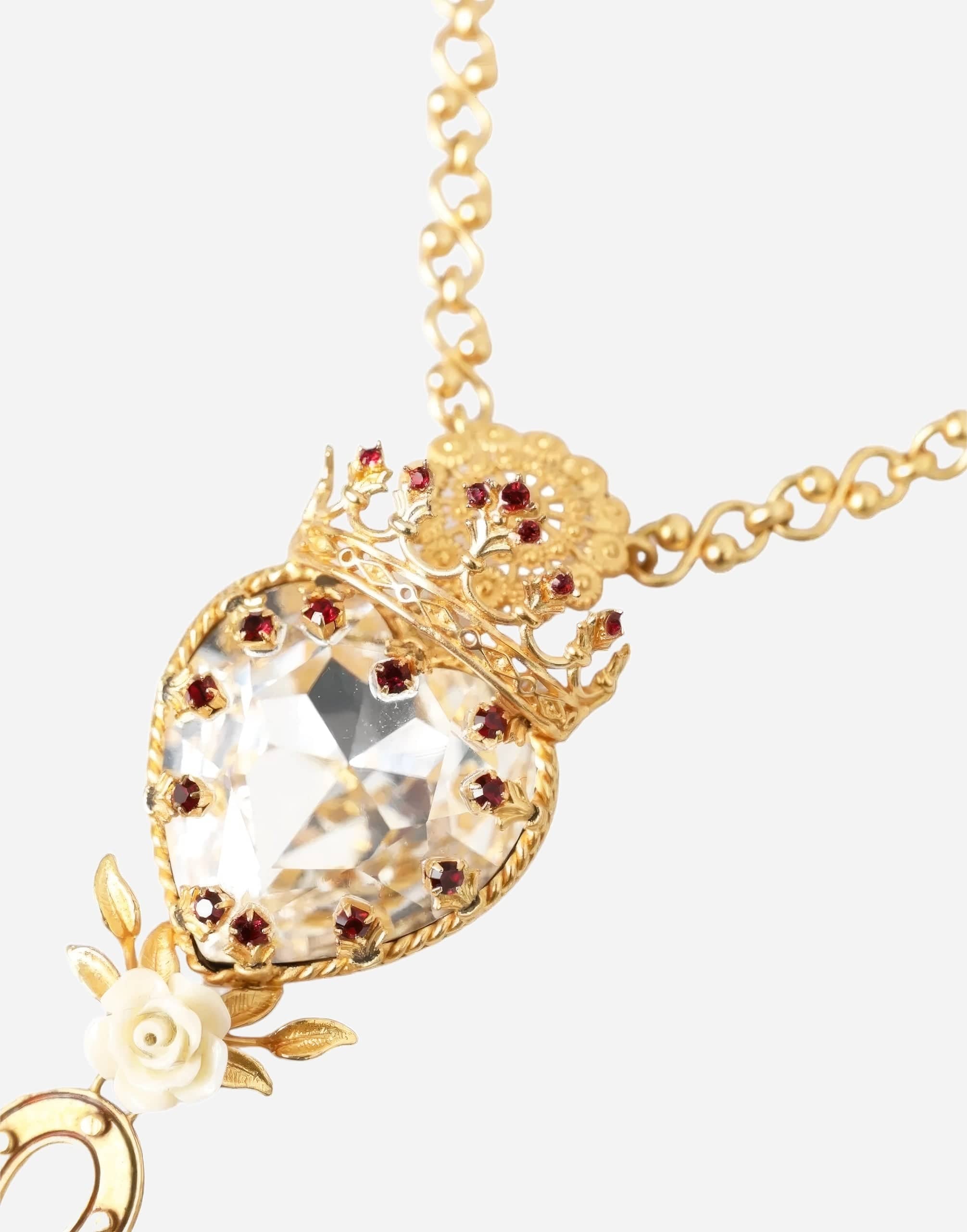 Dolce & Gabbana Sacred Heart With Crystals Necklace