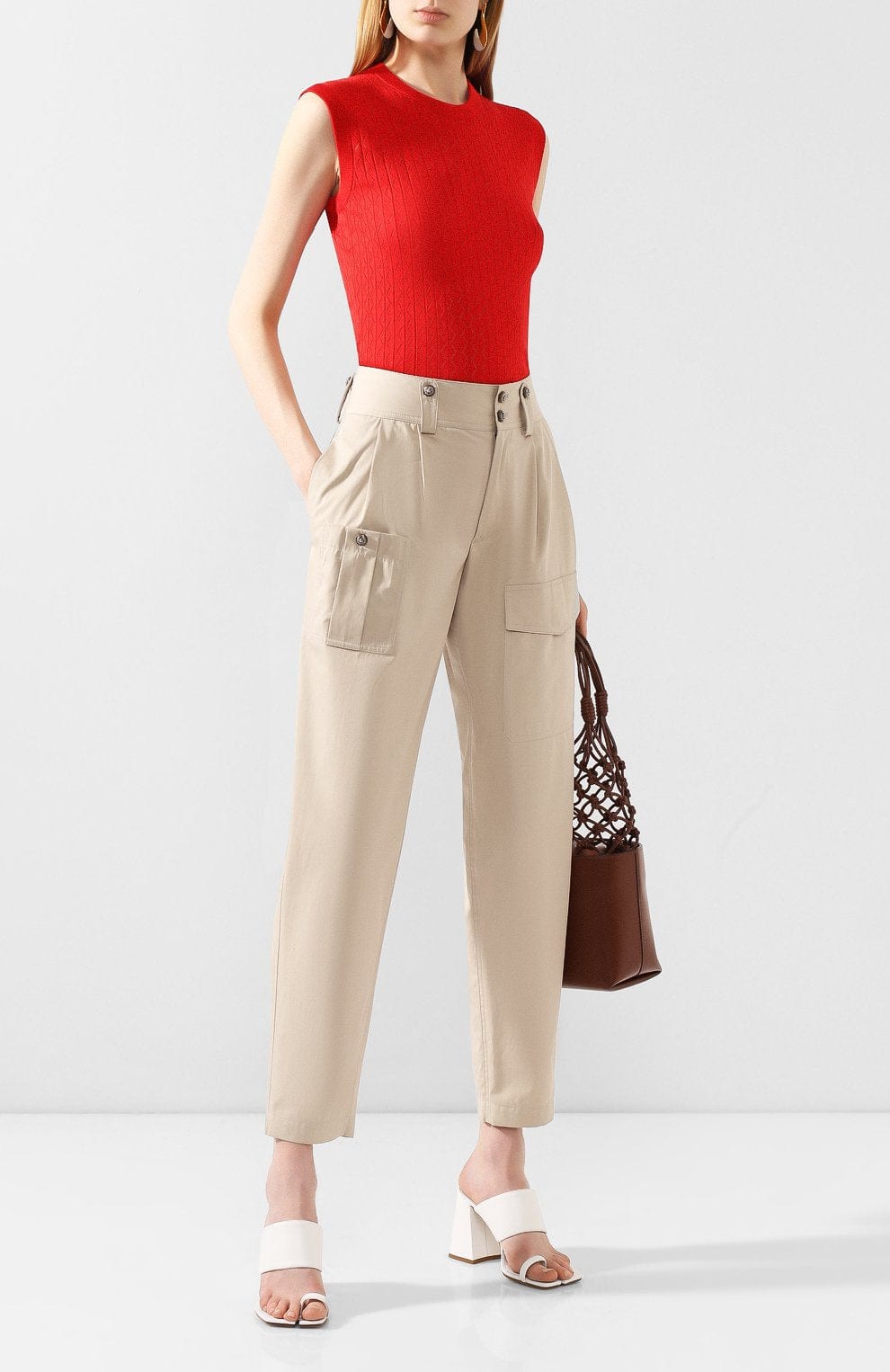 Very Cropped Khaki Safari Women's Trousers 7/8 Drawstring Cotton UK 16 XL  44 New | eBay
