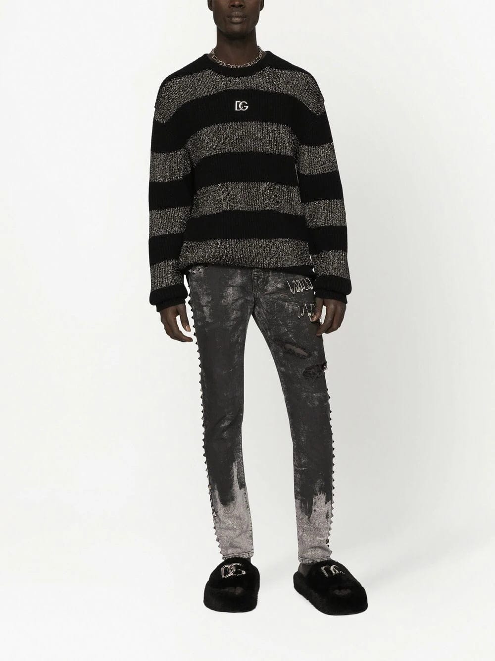 Dolce & Gabbana Safety-Pin Embellished Jeans | Sendegaro