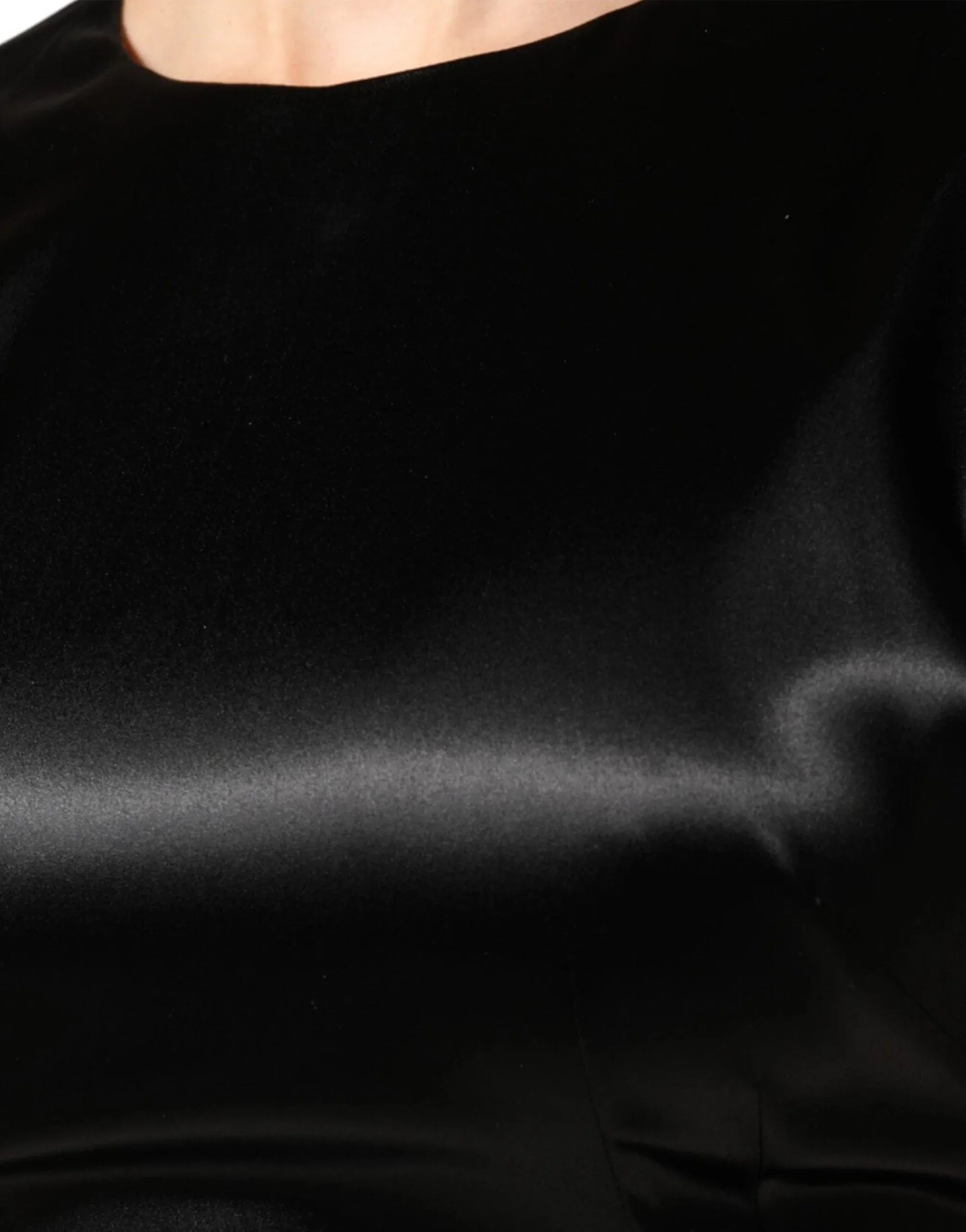 Dolce & Gabbana Satin Cap-Sleeve Sheath Midi Dress