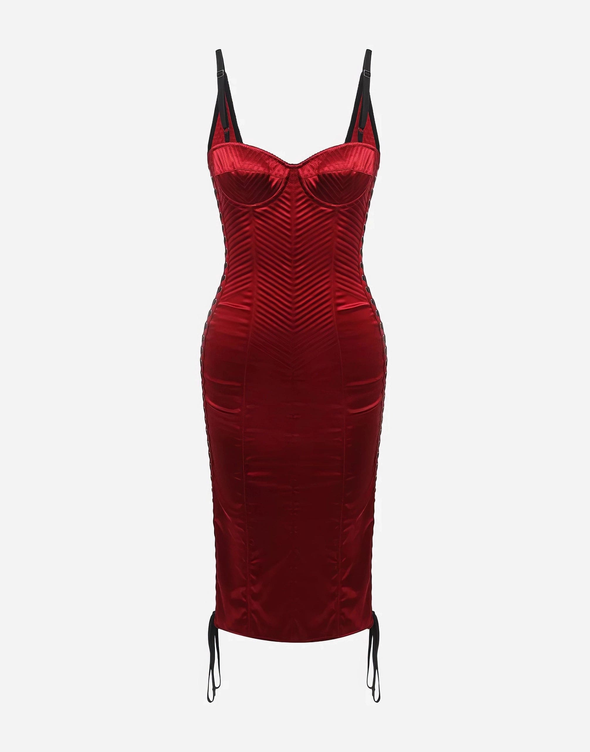 Dolce & Gabbana Satin Corset Dress With Sweetheart Neckline