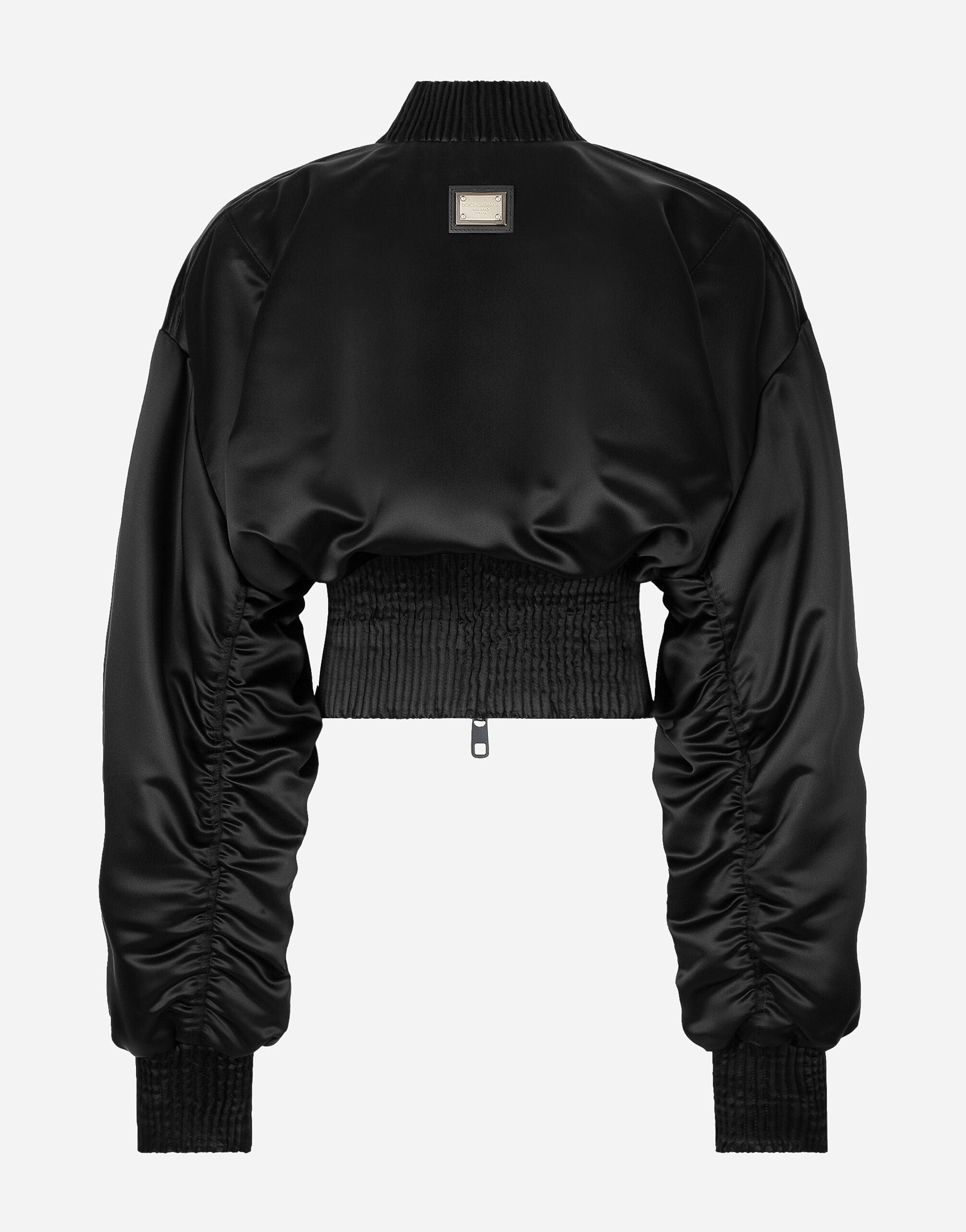 Dolce & Gabbana Satin Cropped Bomber Jacket