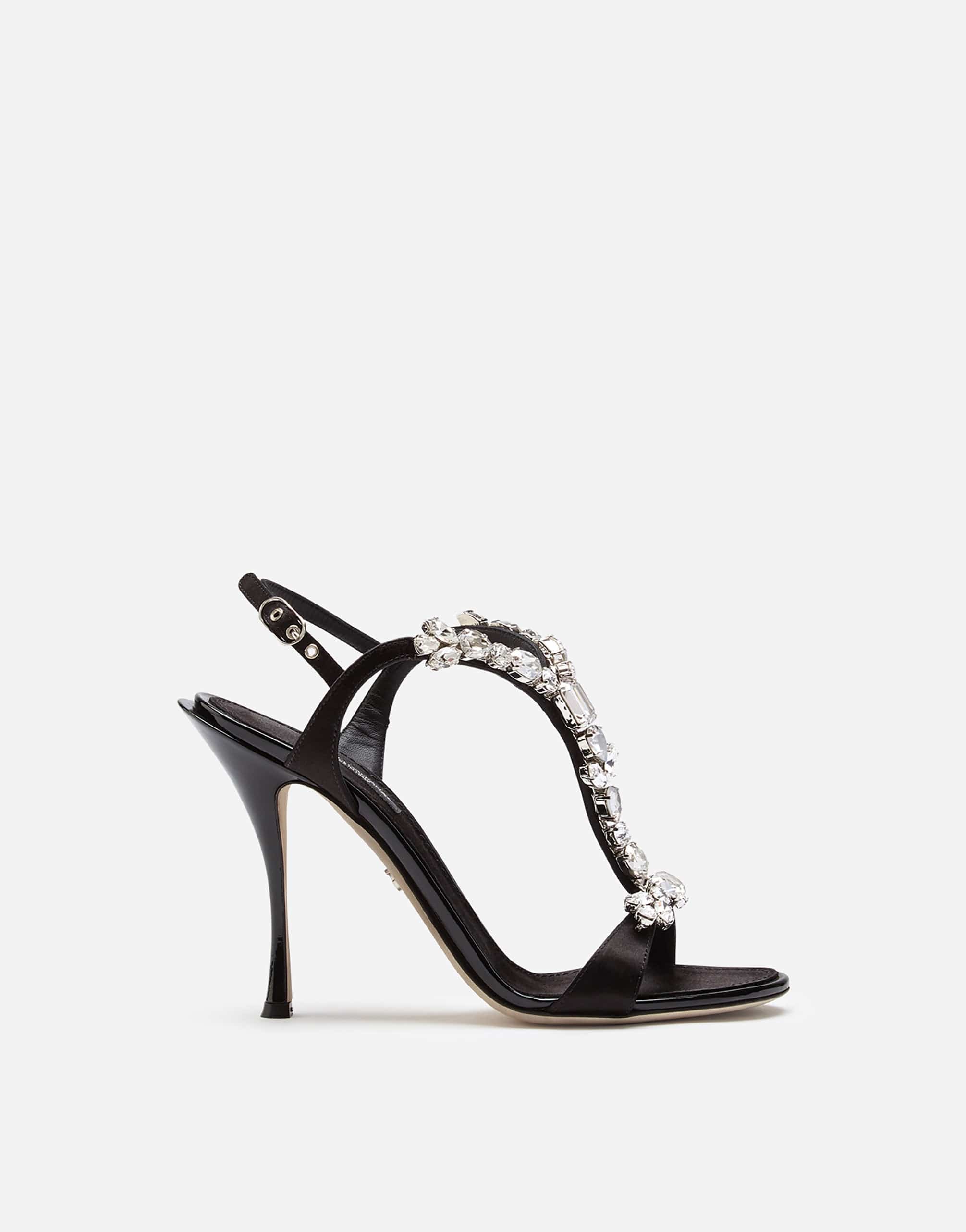 Dolce & Gabbana Satin Crystal-Embellished Sandals