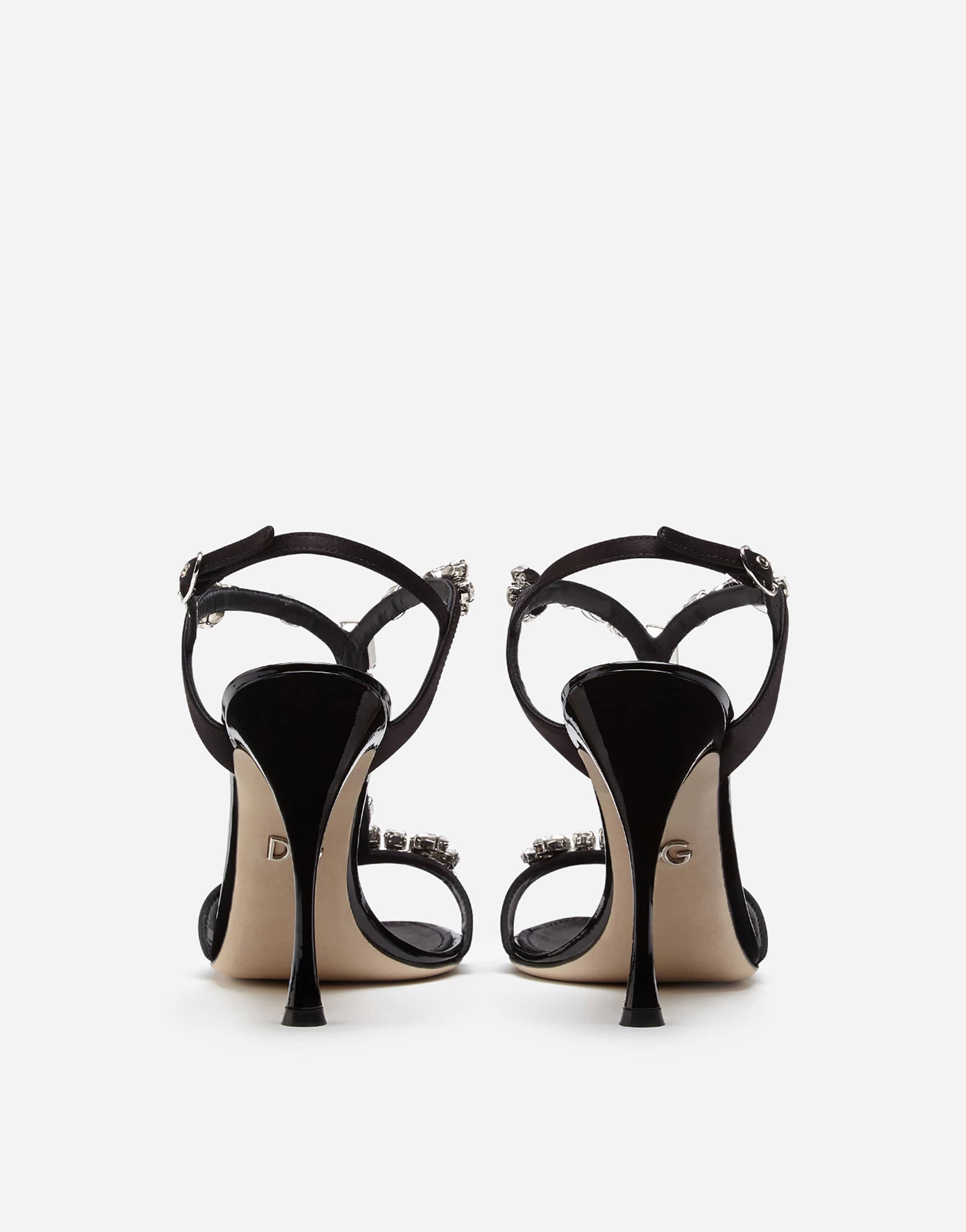 Dolce & Gabbana Satin Crystal-Embellished Sandals