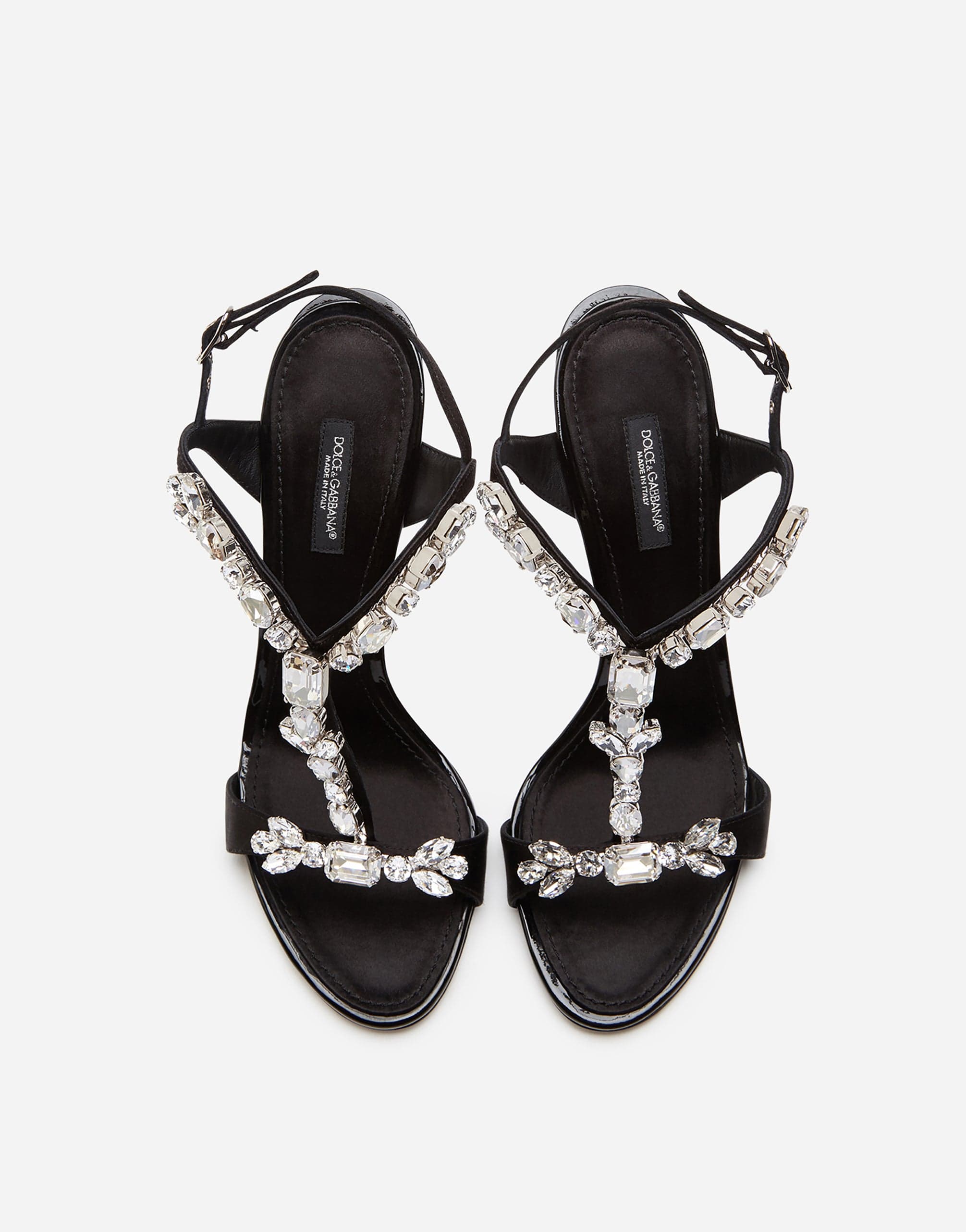 Dolce & Gabbana Satin Crystal-Embellished Sandals