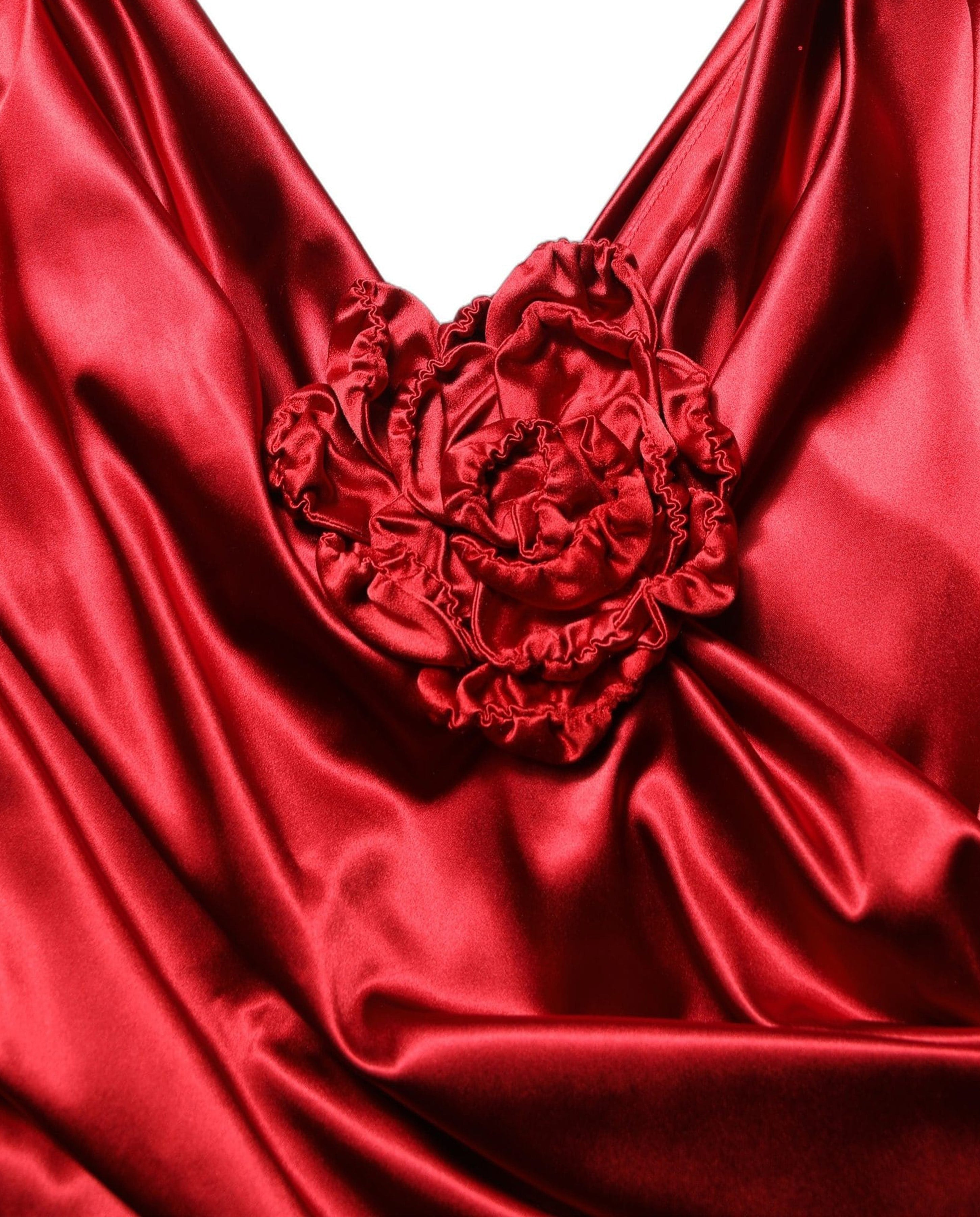 Dolce & Gabbana Satin Draped Midi Dress