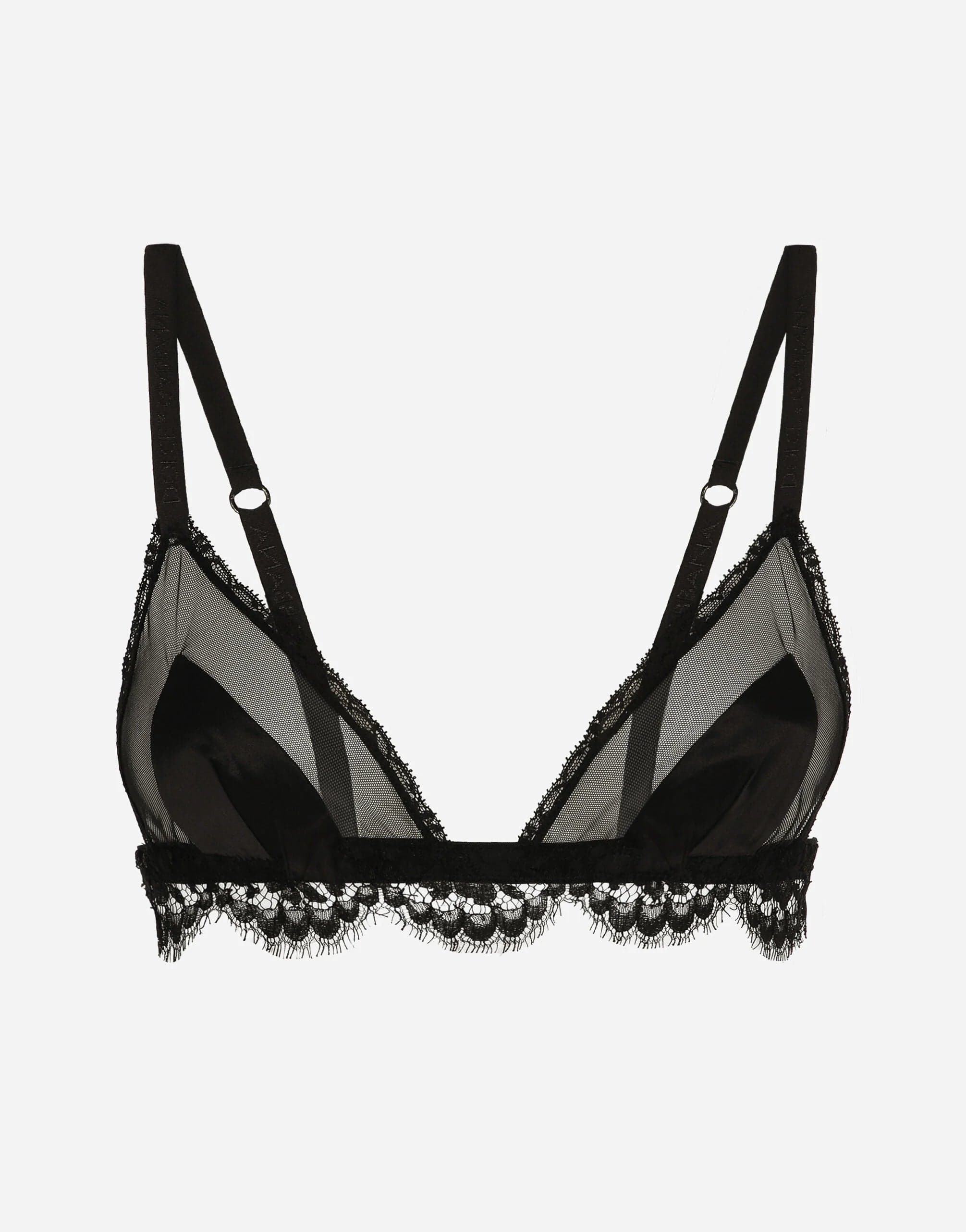 Dolce & Gabbana Satin Lace And Tulle Soft-Cup Bra