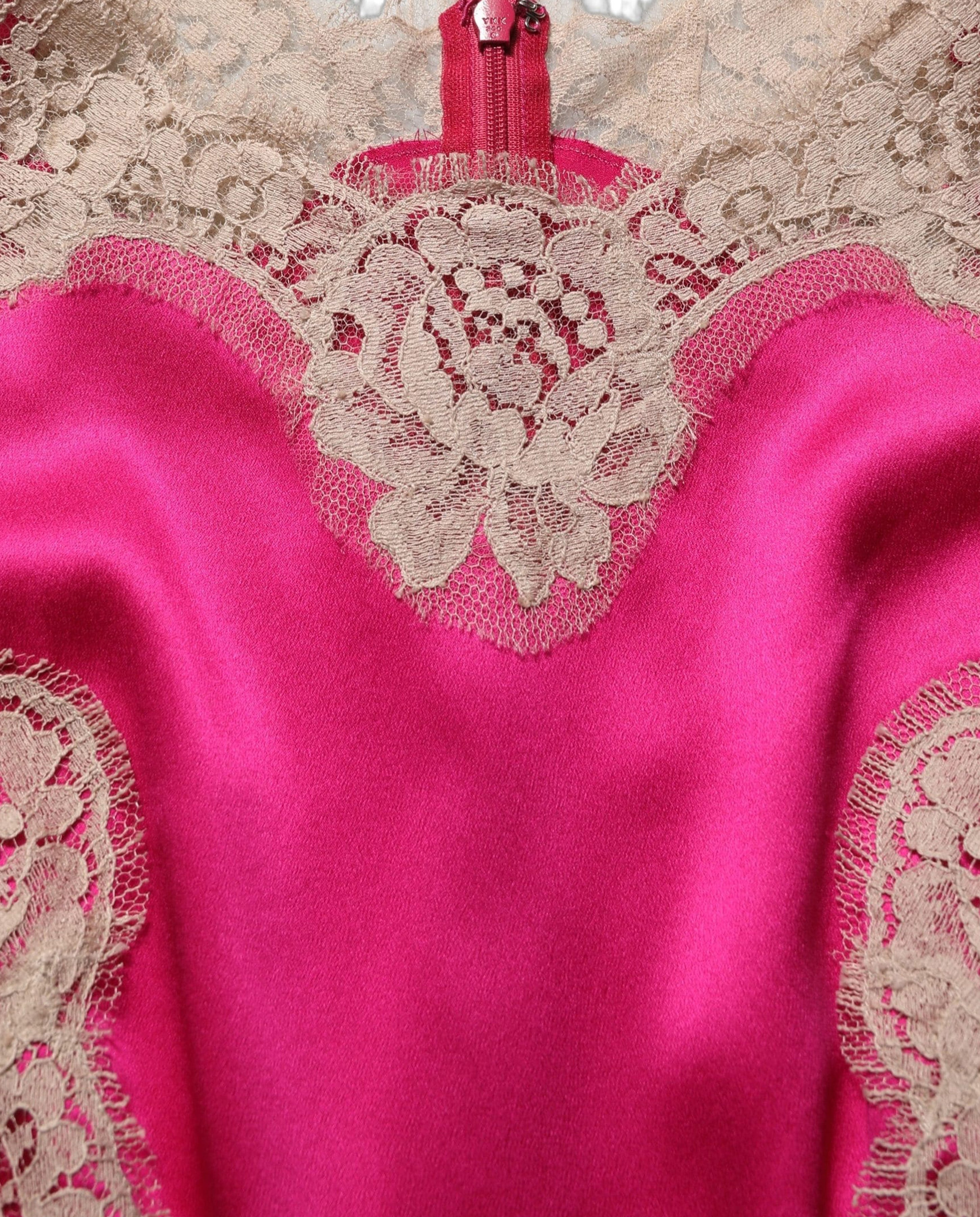 Abito midi in raso e pizzo Dolce & Gabbana