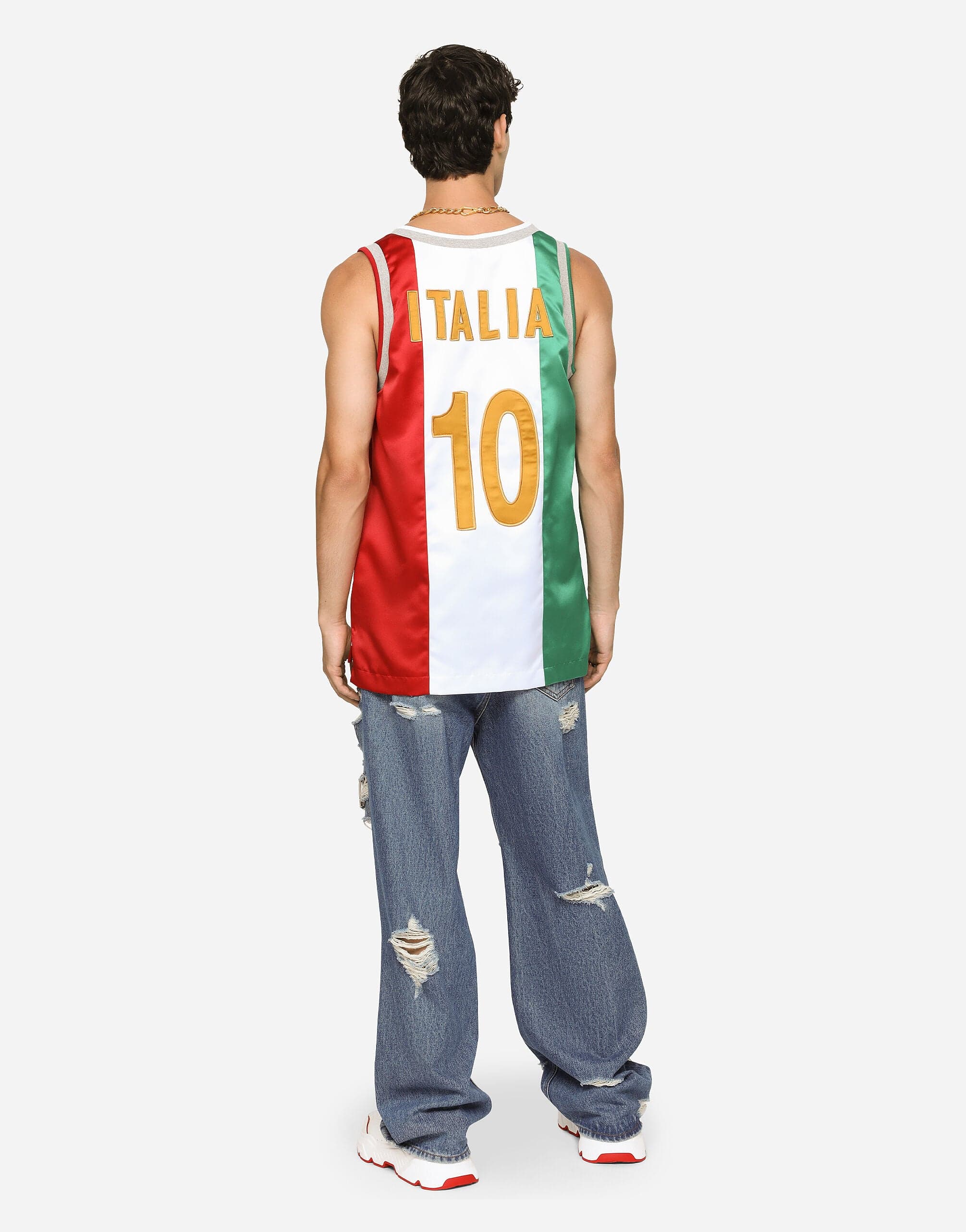 Dolce & Gabbana Satin Tank Top With DG Logo