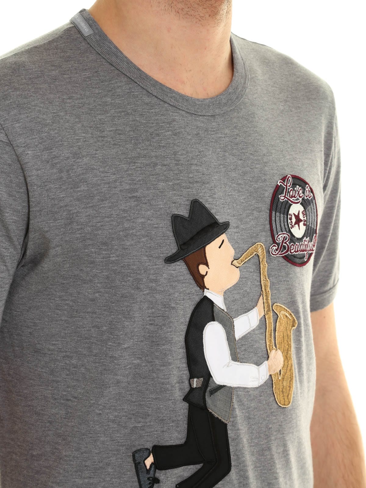Dolce & Gabbana Saxophonist Embroidery T-Shirt