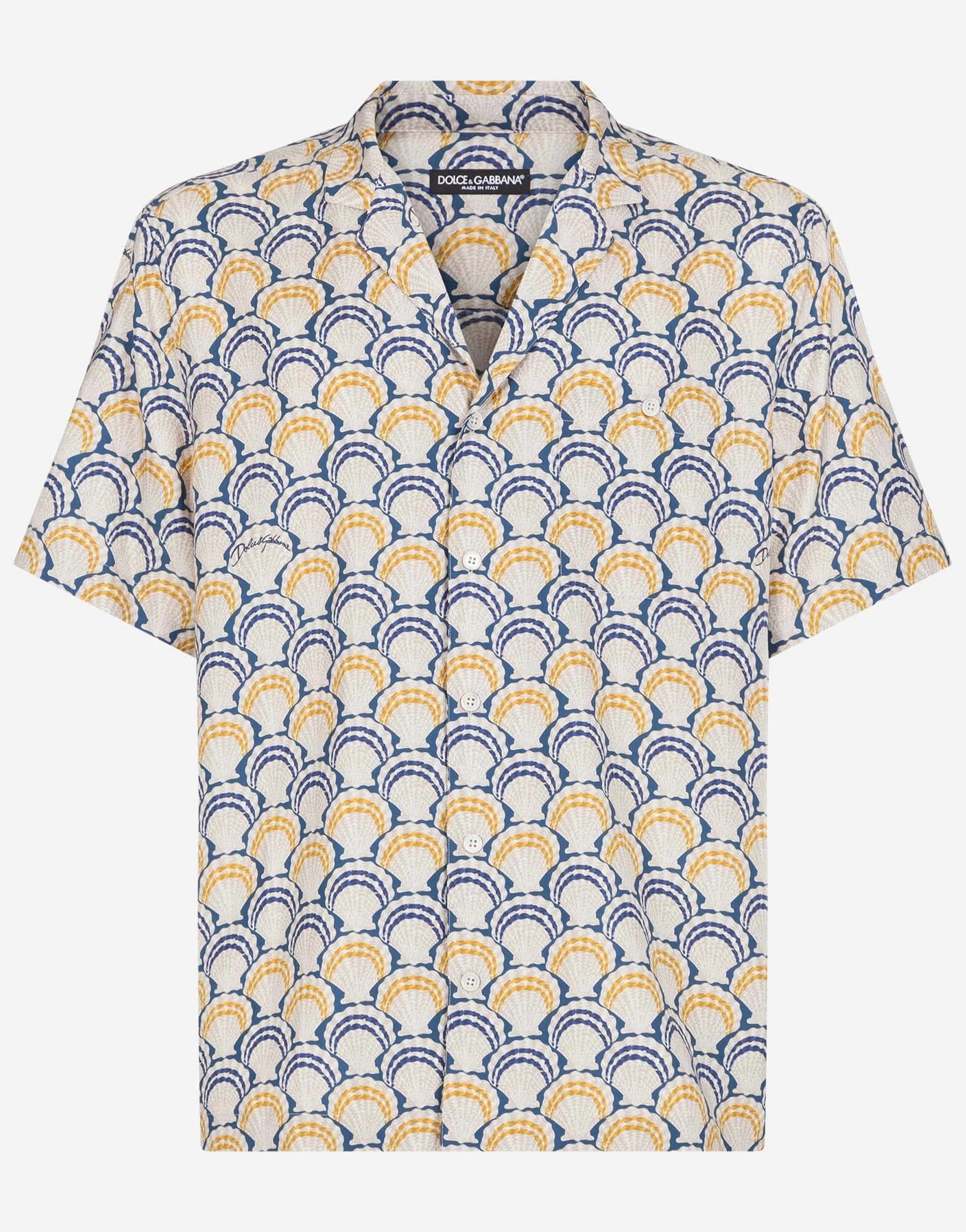 Dolce & Gabbana Scallop Shell-Print Hawaii Shirt