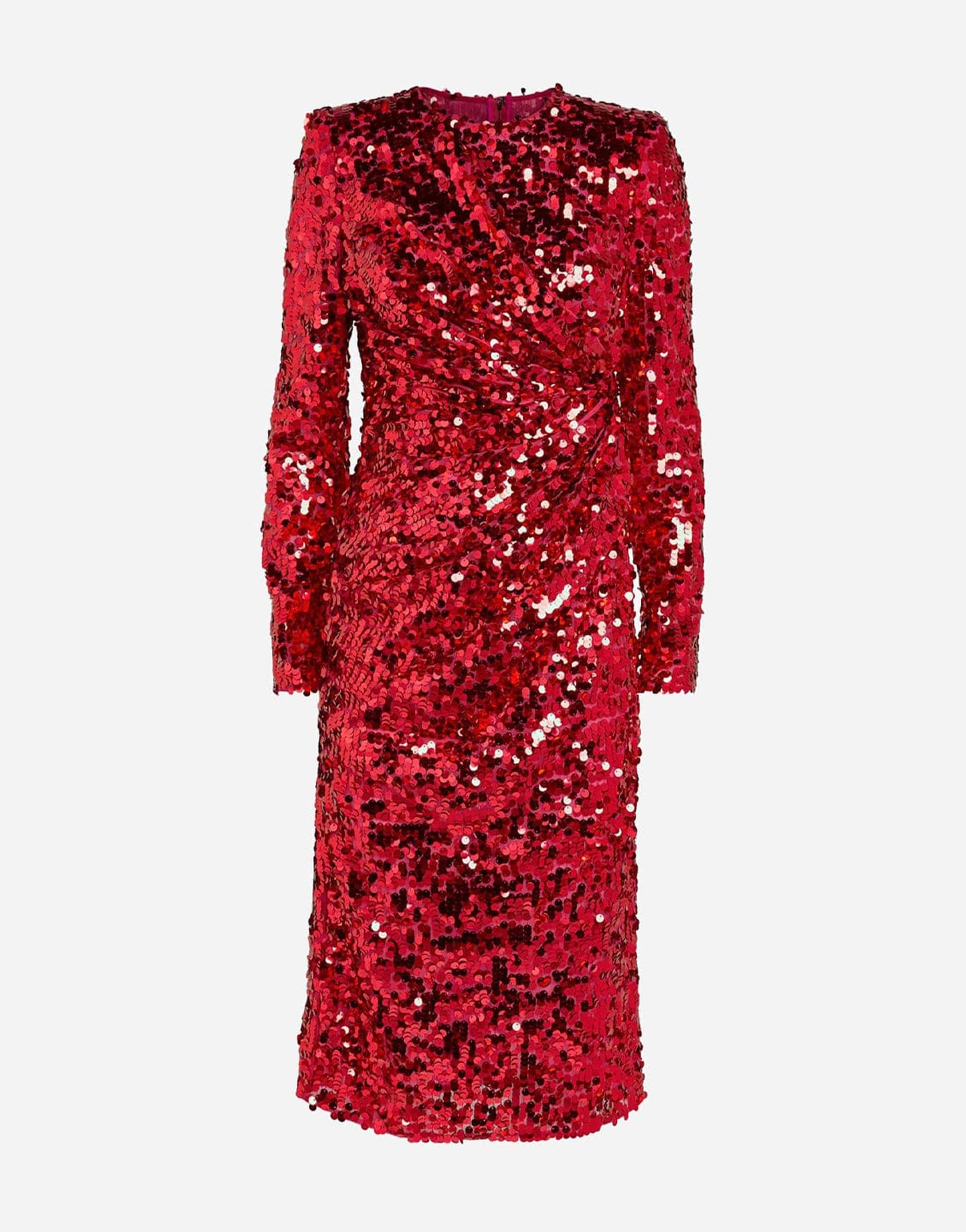 Dolce & Gabbana Sequin Draped Midi Dress