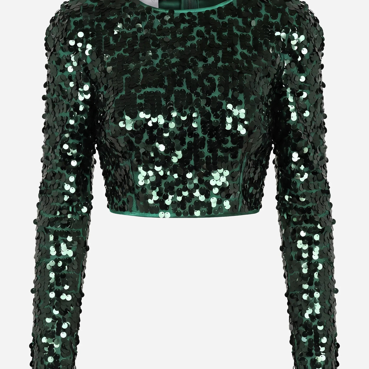 Dolce & Gabbana スパンコール装飾ロングスリーブクロップトップ