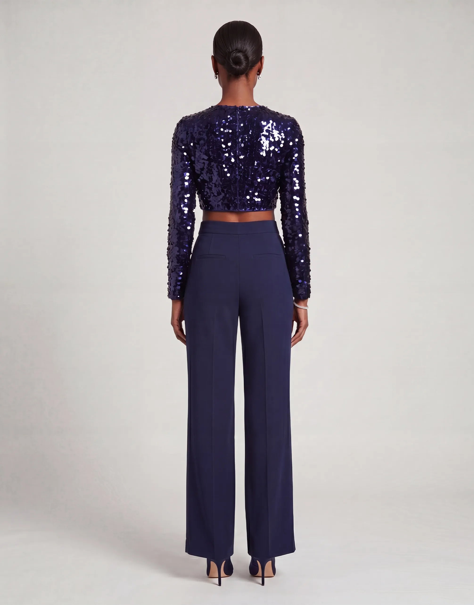 Dolce & Gabbana Dolce & Gabbana Sequin Long Sleeve Crop Top