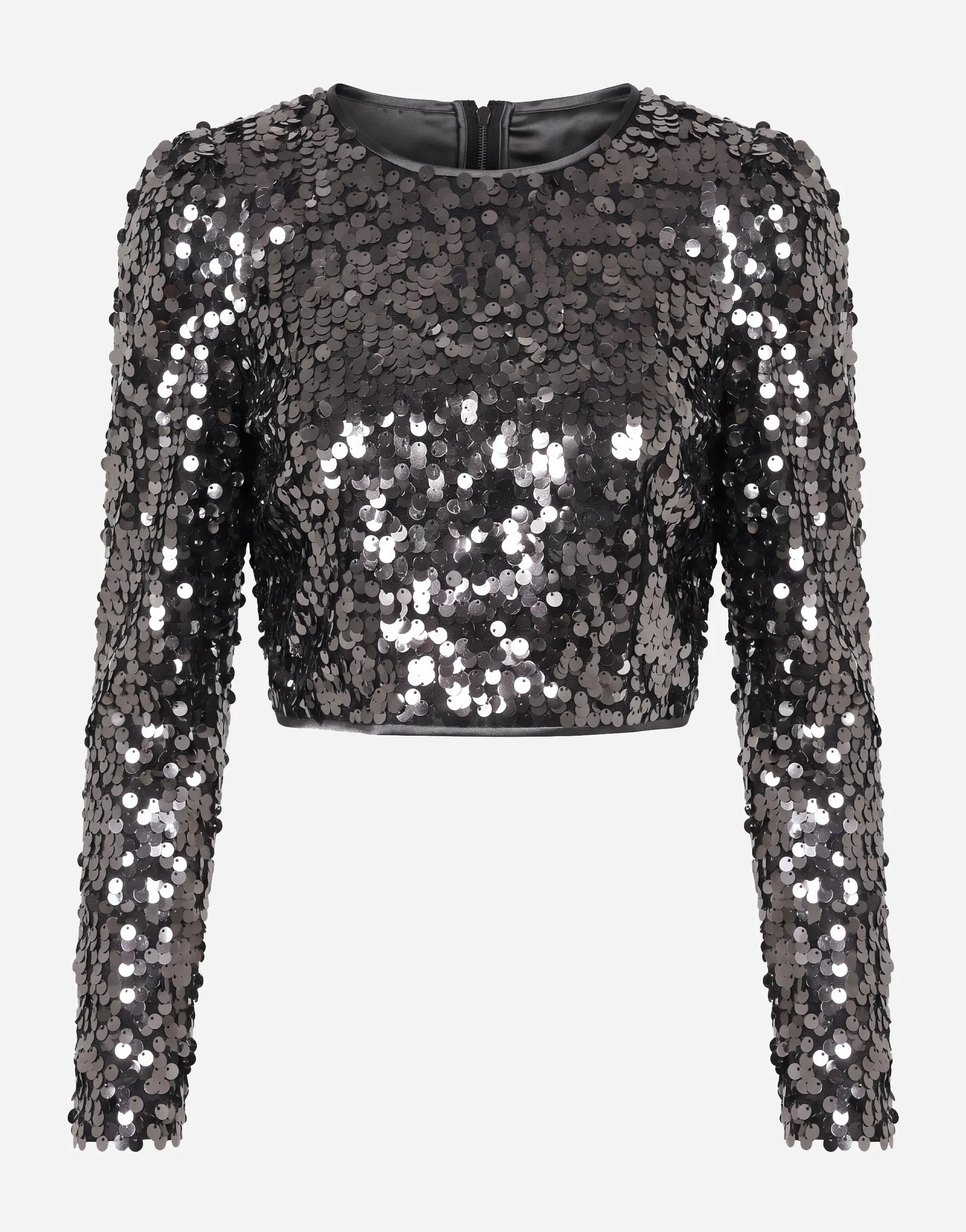 Dolce & Gabbana Dolce & Gabbana Sequin Long Sleeve Crop Top