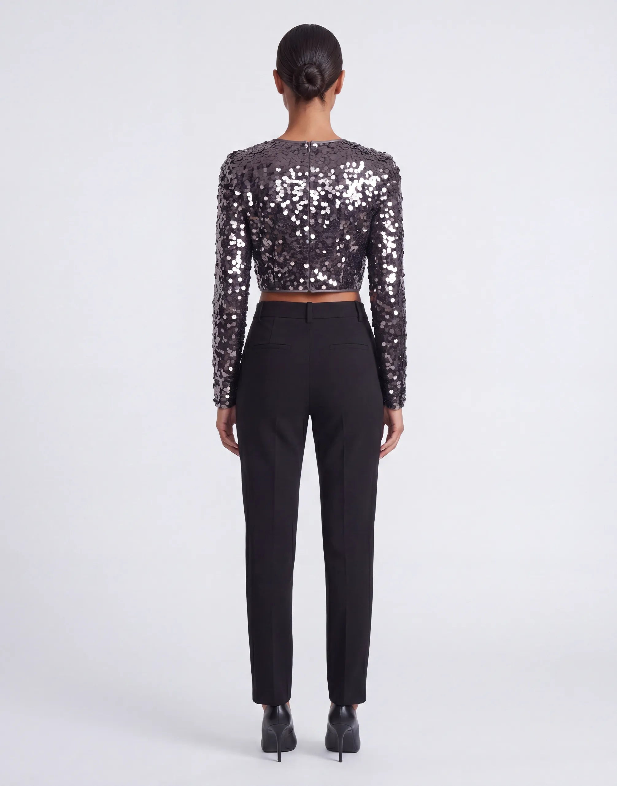 Dolce & Gabbana Dolce & Gabbana Sequin Long Sleeve Crop Top