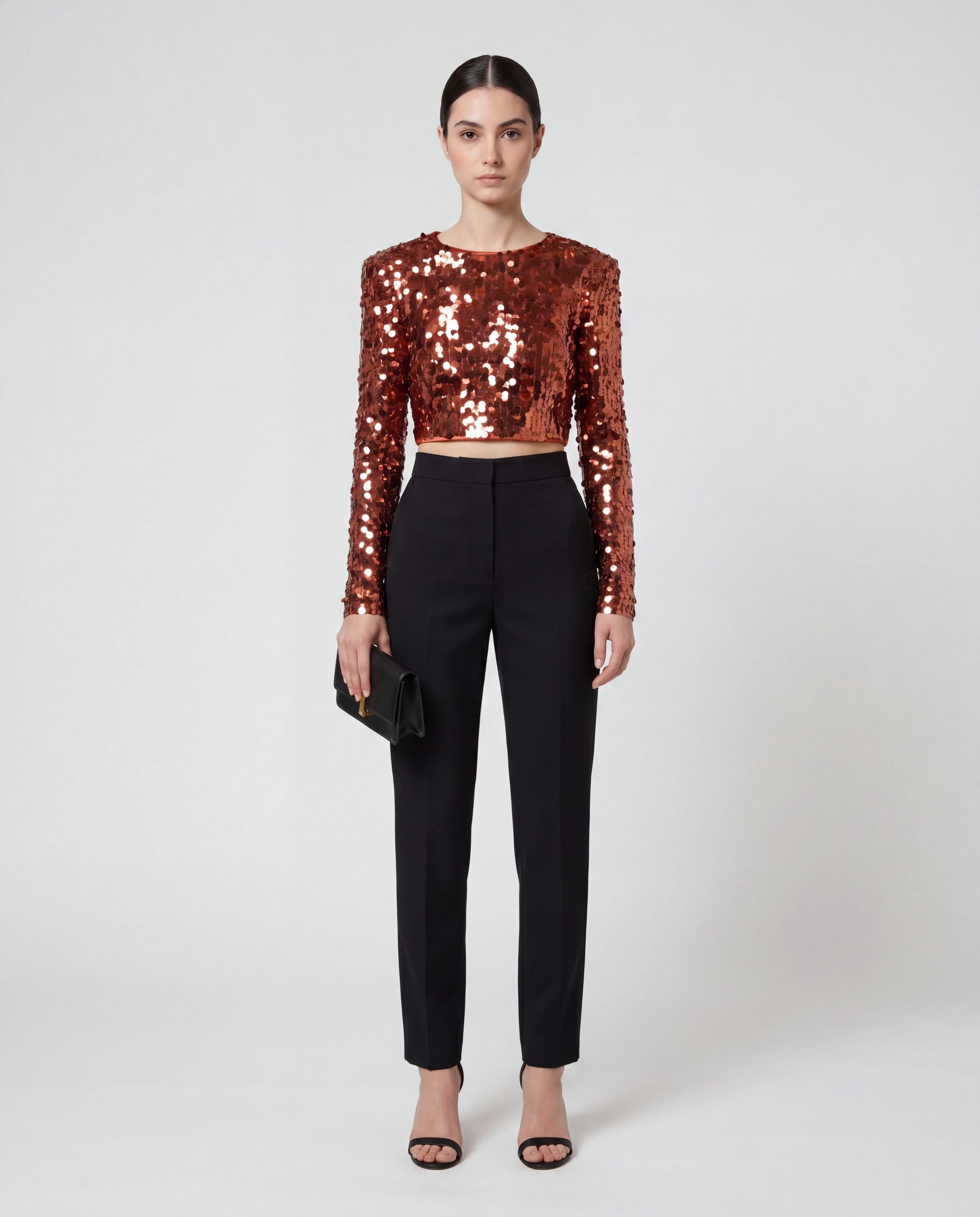 Dolce & Gabbana Kort topje met lange mouwen van pailletten - alternate view