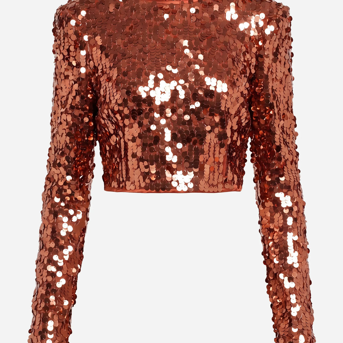 Dolce & Gabbana スパンコール長袖クロップトップ | Sendegaro JP