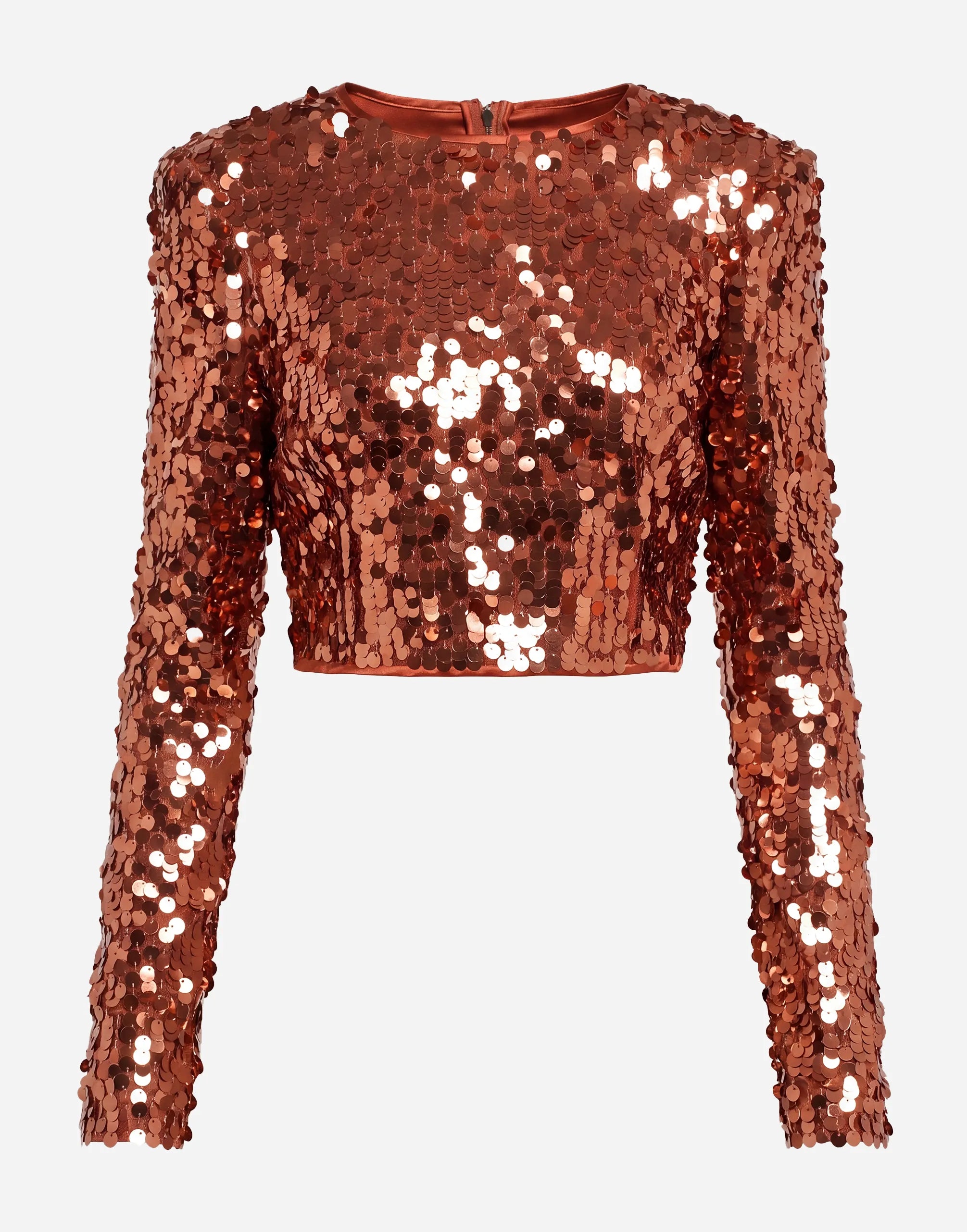 Dolce & Gabbana Dolce & Gabbana Sequin Long Sleeve Cropped Top