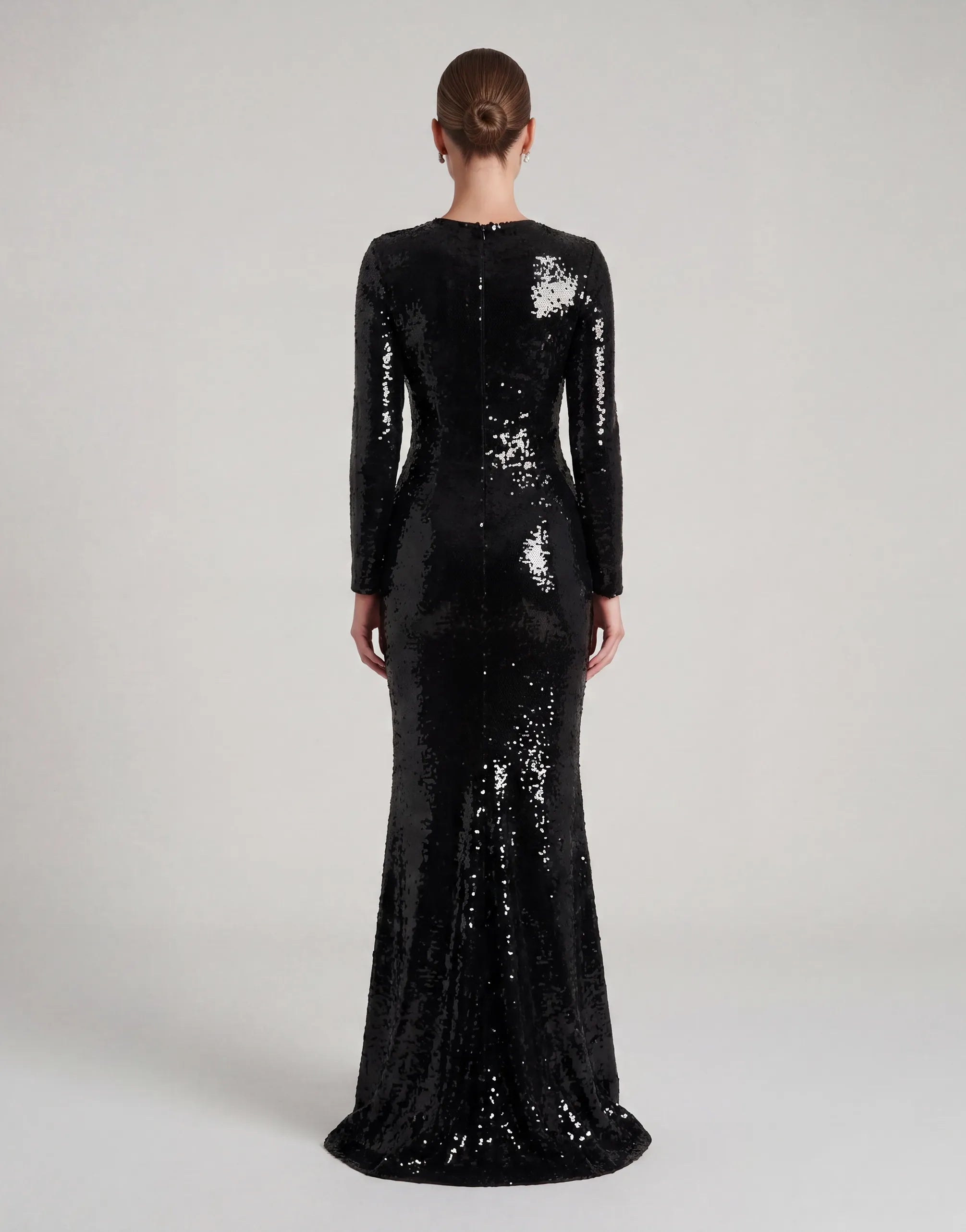 Dolce & Gabbana Sequin Long Sleeve Maxi Dress