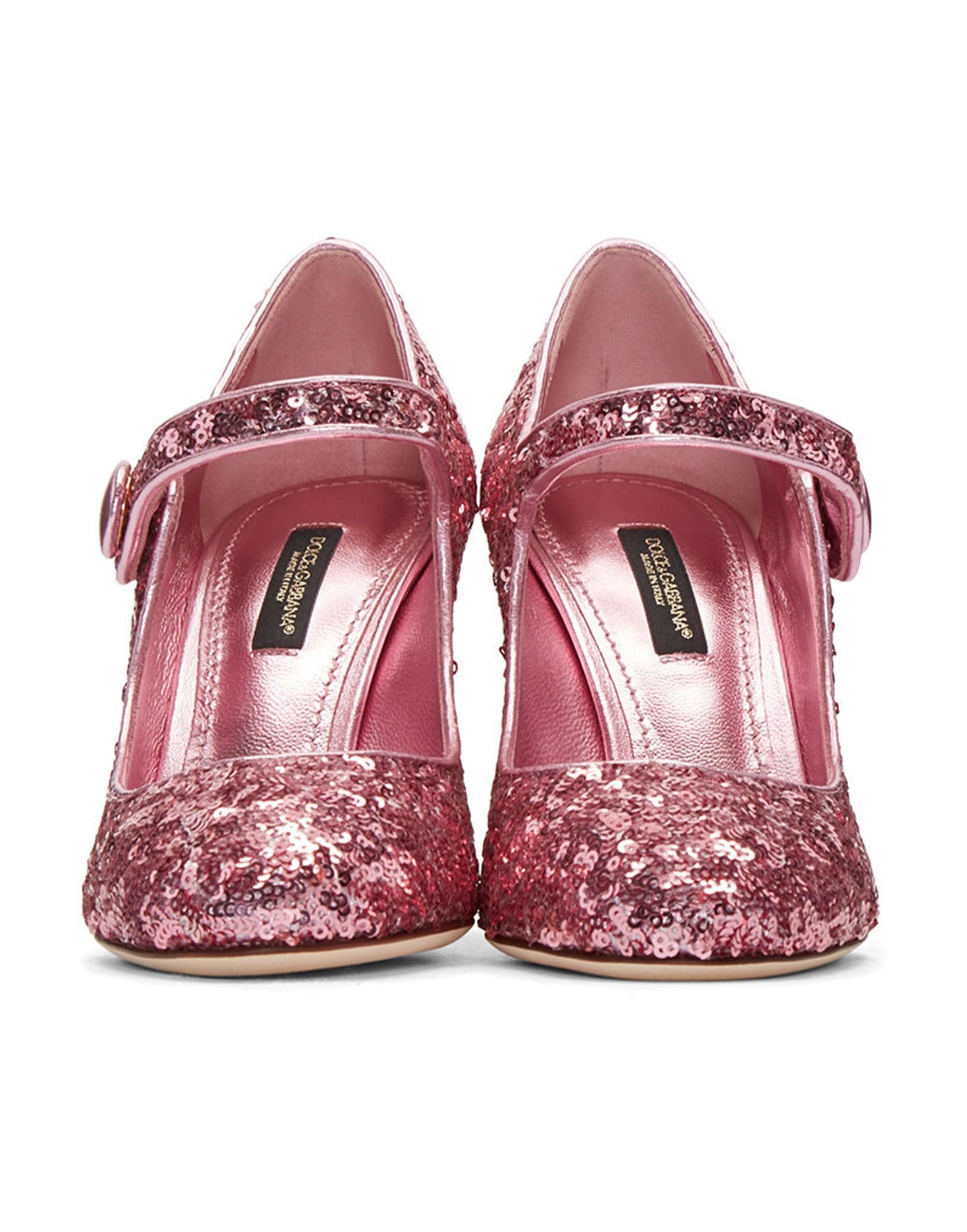 Dolce & Gabbana Sequin Mary Jane Block-heel Pumps