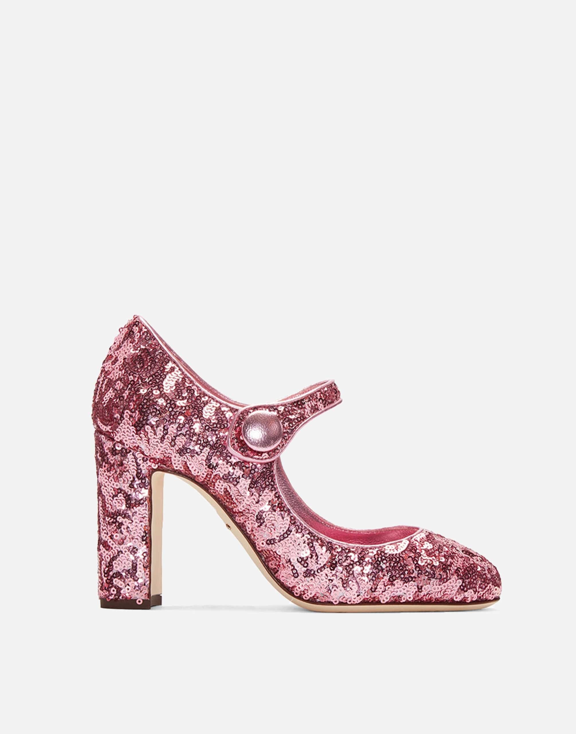 Dolce & Gabbana Sequin Mary Jane Block-heel Pumps