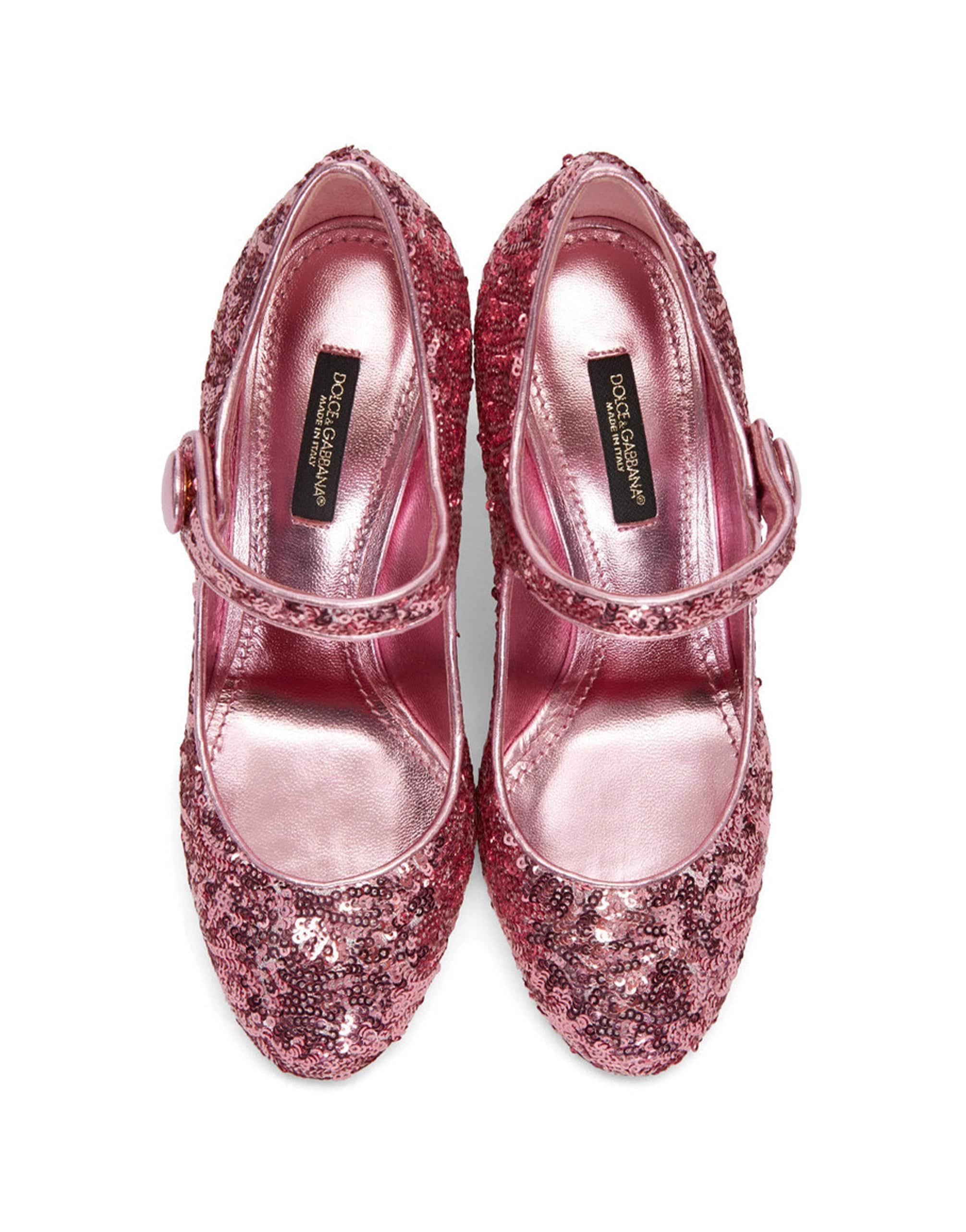 Dolce & Gabbana Sequin Mary Jane Block-heel Pumps