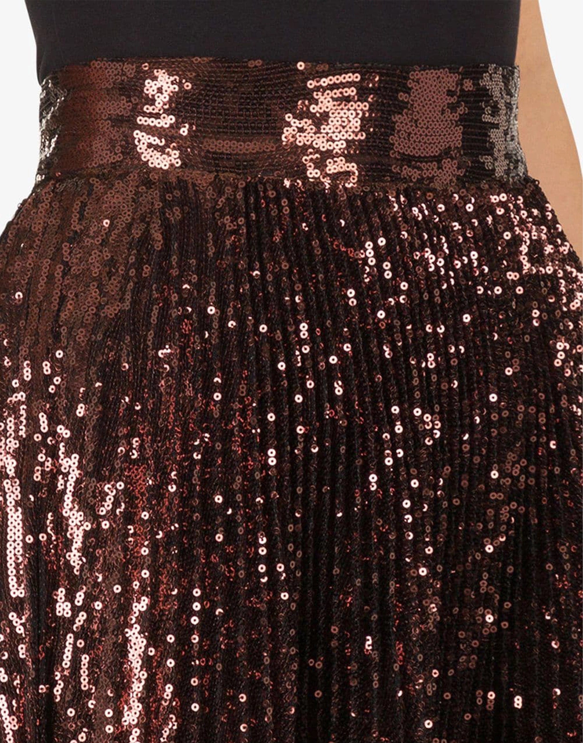 Dolce & Gabbana Sequin Plissé Midi Skirt