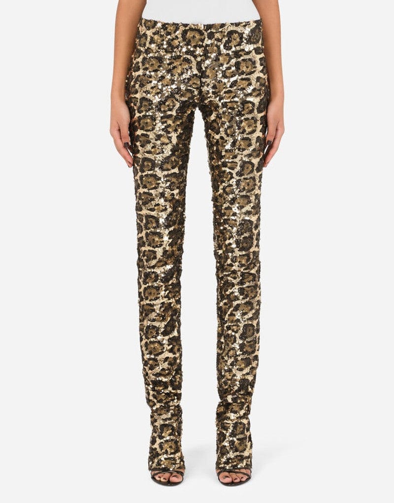 Dolce & Gabbana Sequined Leopard-Design Trousers