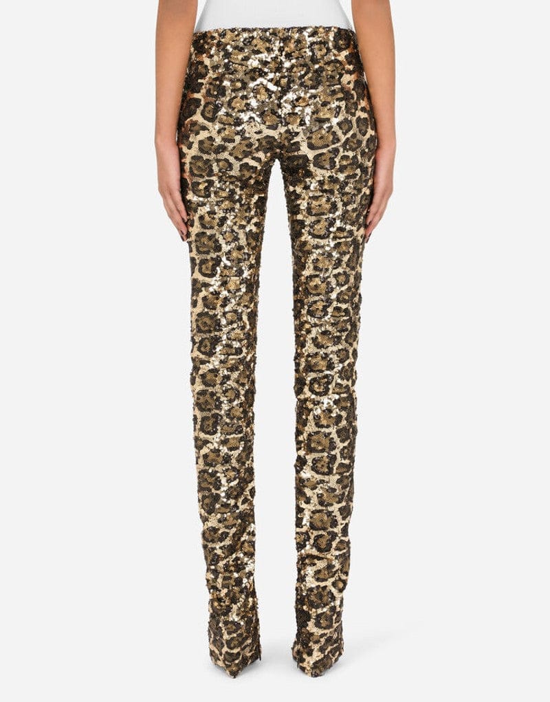 Dolce & Gabbana Sequined Leopard-Design Trousers