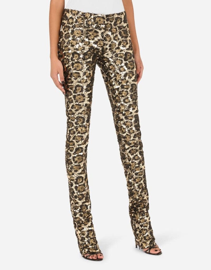 Dolce & Gabbana Sequined Leopard-Design Trousers