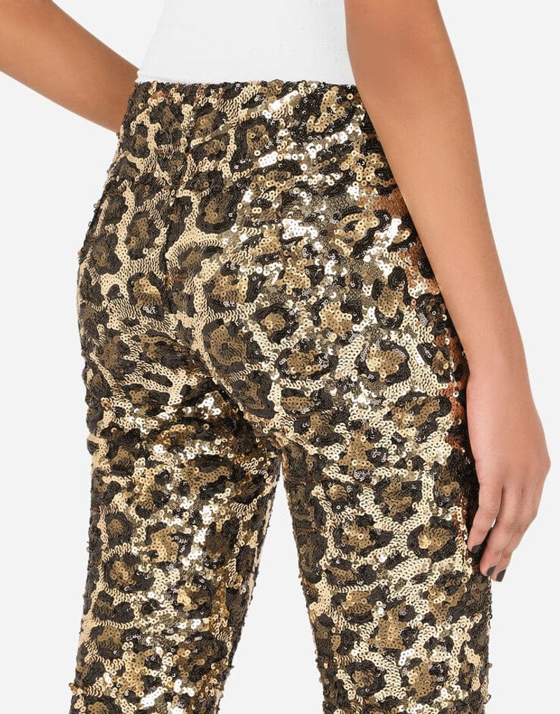 Dolce & Gabbana Sequined Leopard-Design Trousers