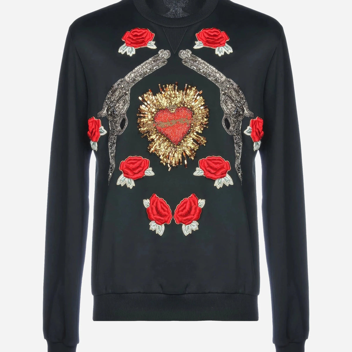 Dolce & Gabbana Sequined Sacred-Heart Embellished Sweatshirt