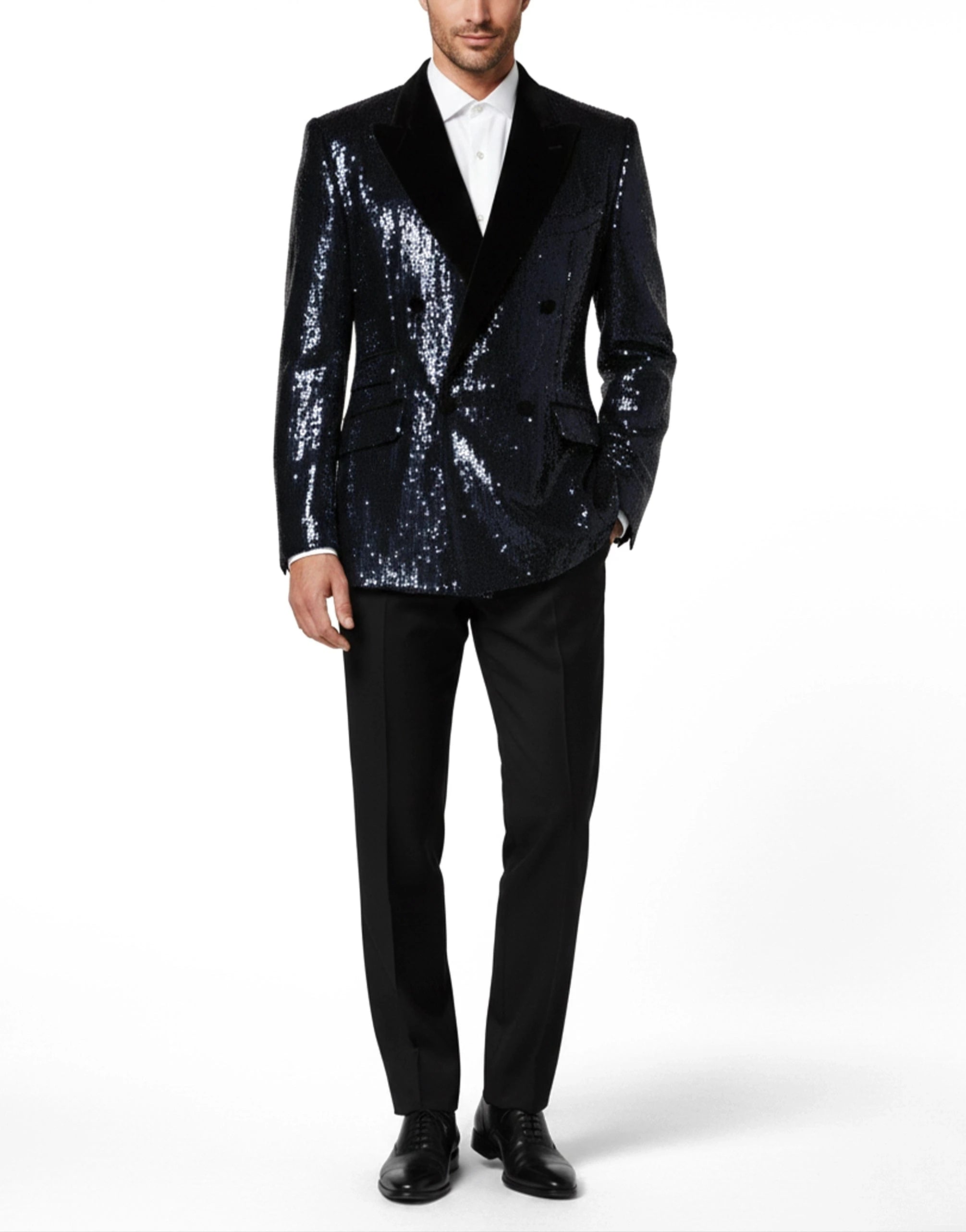 Dolce & Gabbana Sequined SICILIA Double-Breasted Blazer