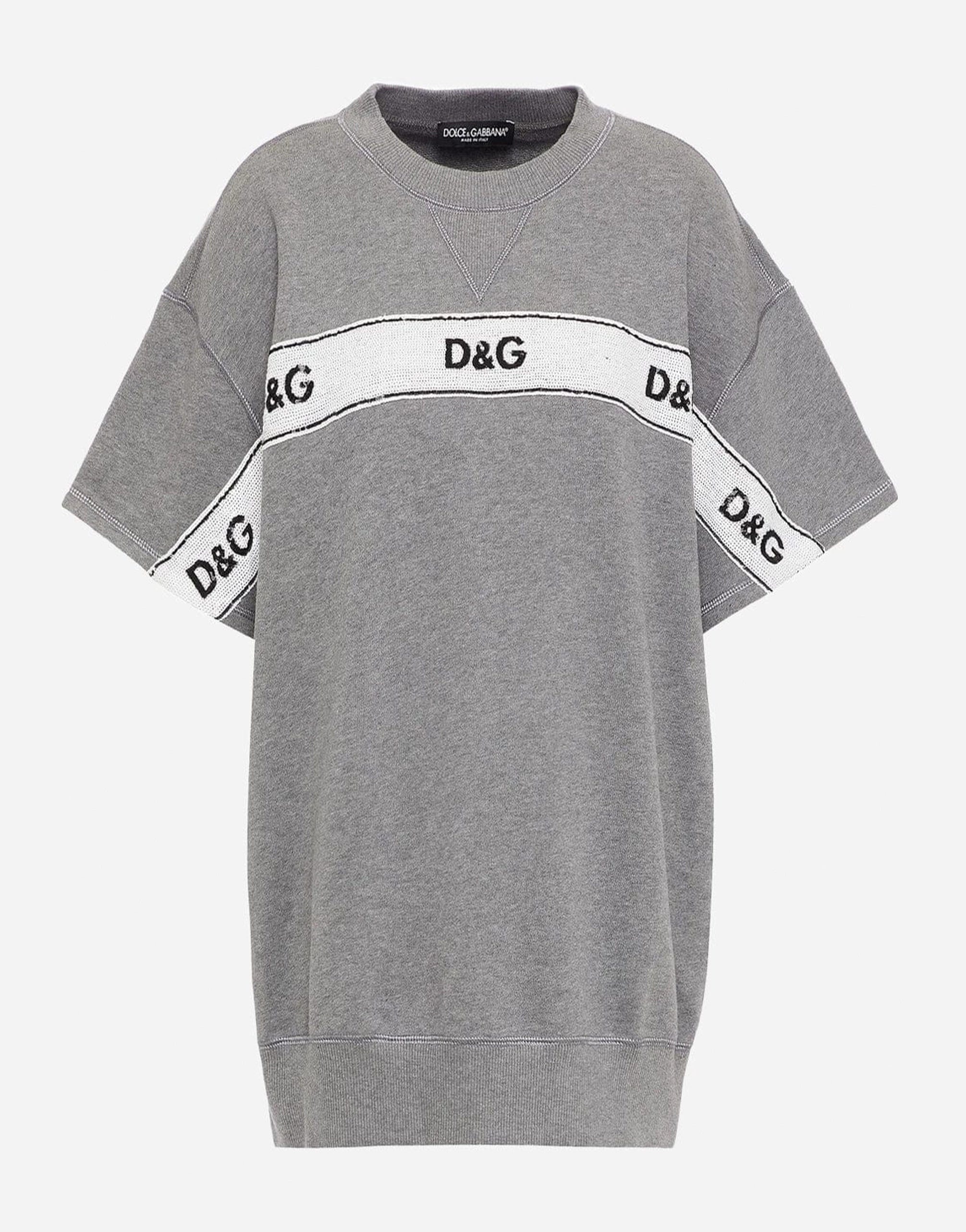 Dolce & Gabbana Sequined Tape Logo Sweatshirt