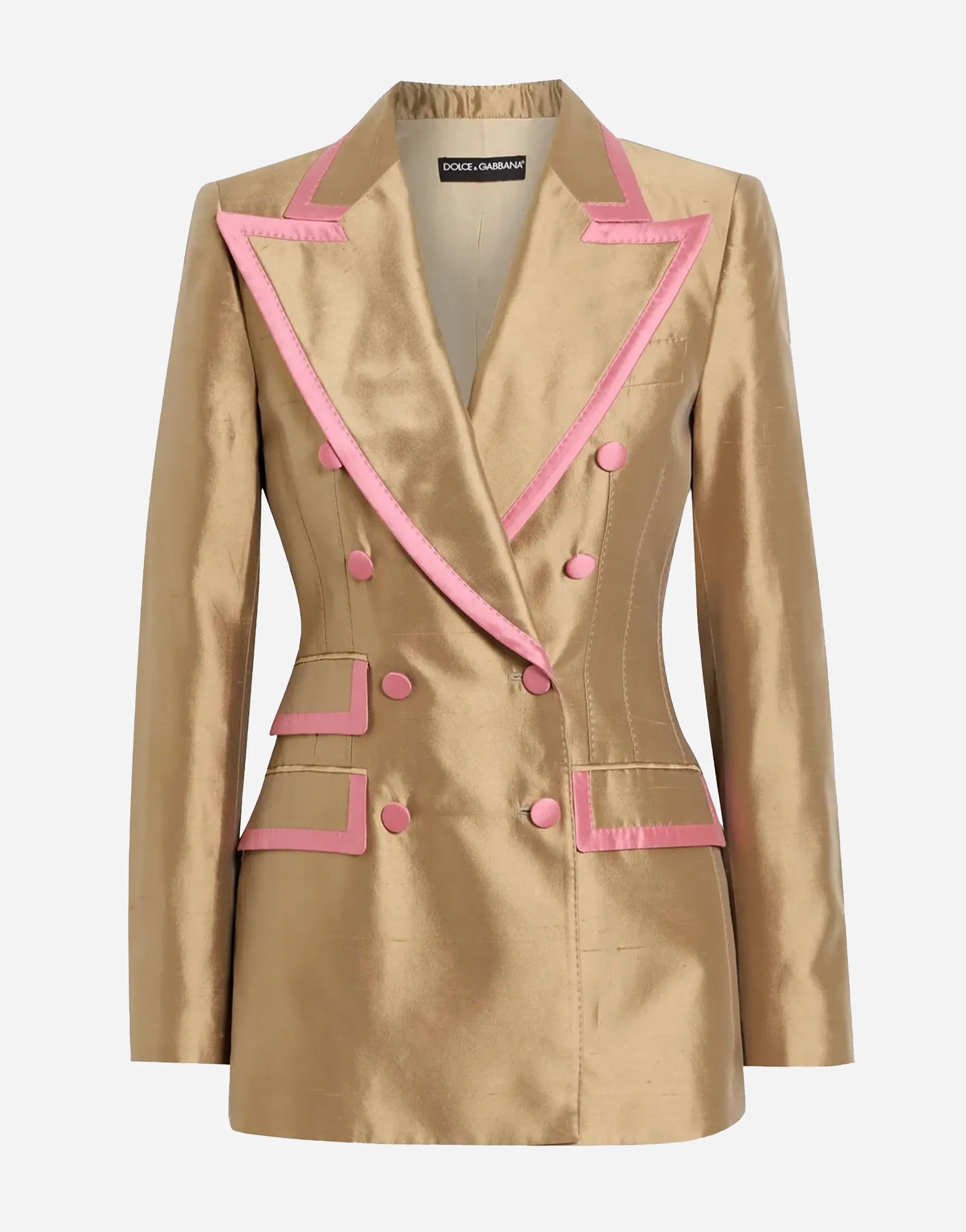 Dolce & Gabbana Dolce & Gabbana Shantung Double-Breasted Silk Blazer
