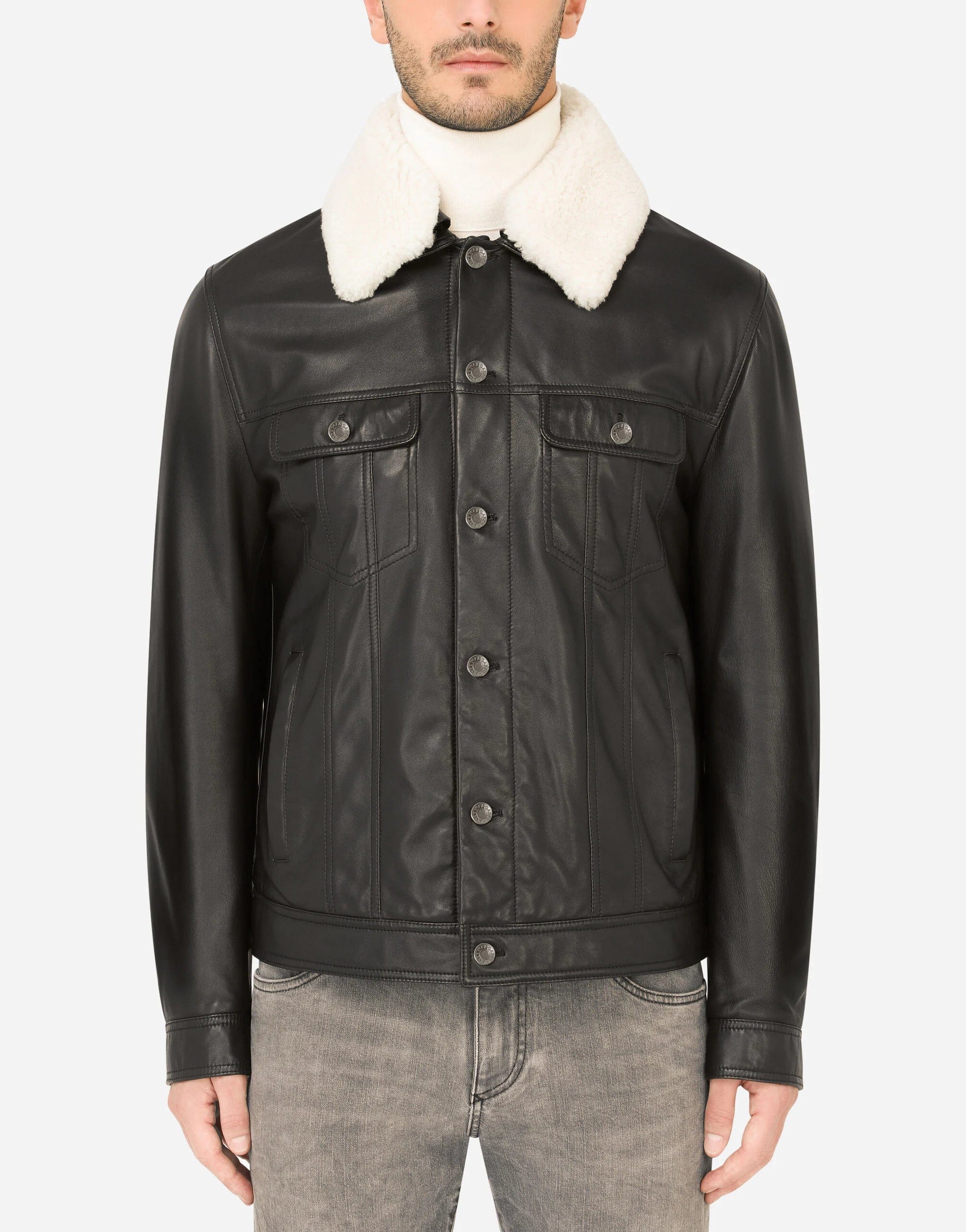 Dolce and gabbana shearling jacket online