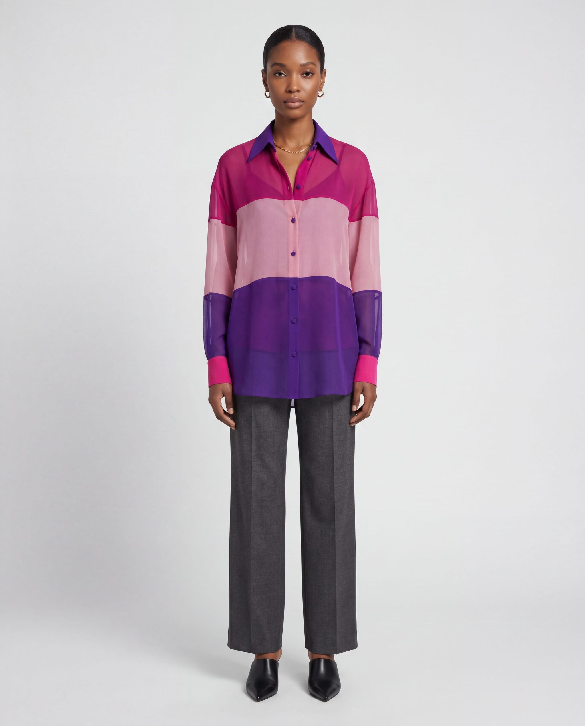 pink dress shirt what color pants Dolce & Gabbana Multicolor Silk Patchwork Shirt Blouse Top