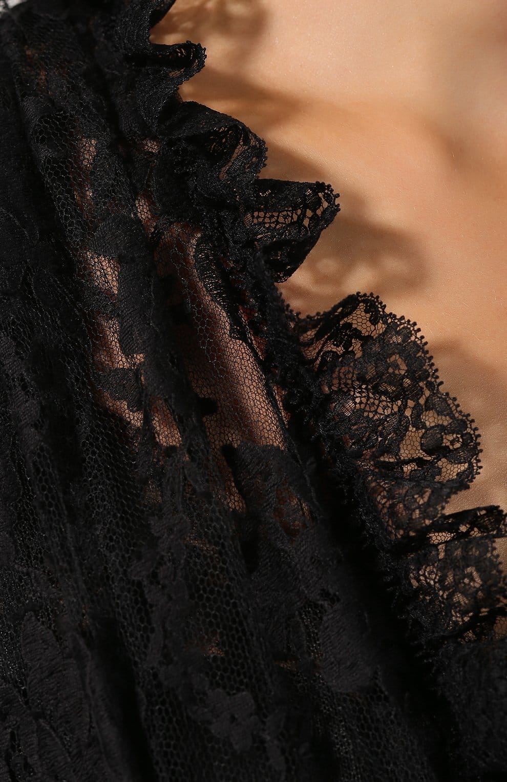 Dolce & Gabbana Sheer Floral Lace Wrap Maxi Dress