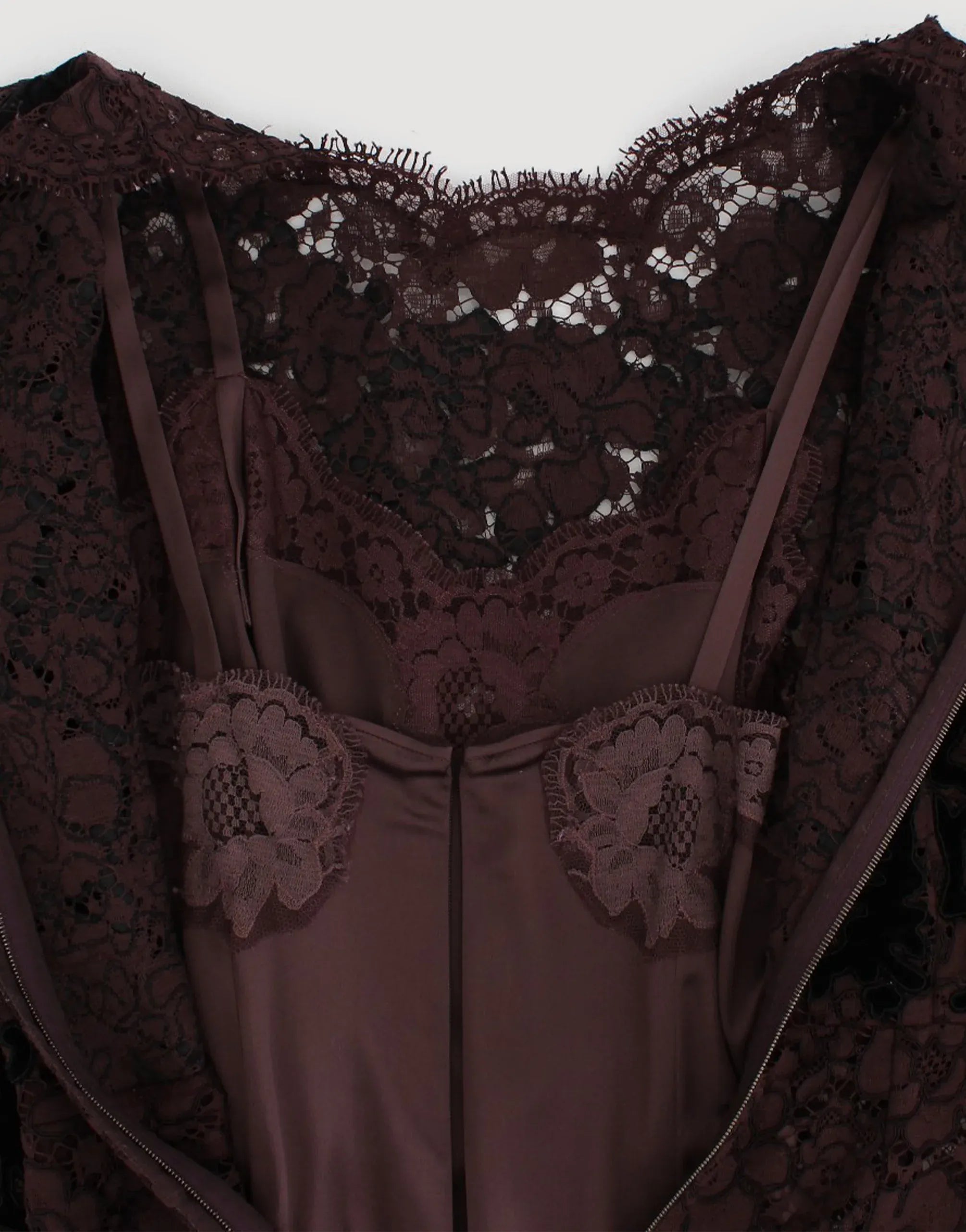 Dolce & Gabbana Sheer Lace Floor-Length Gown