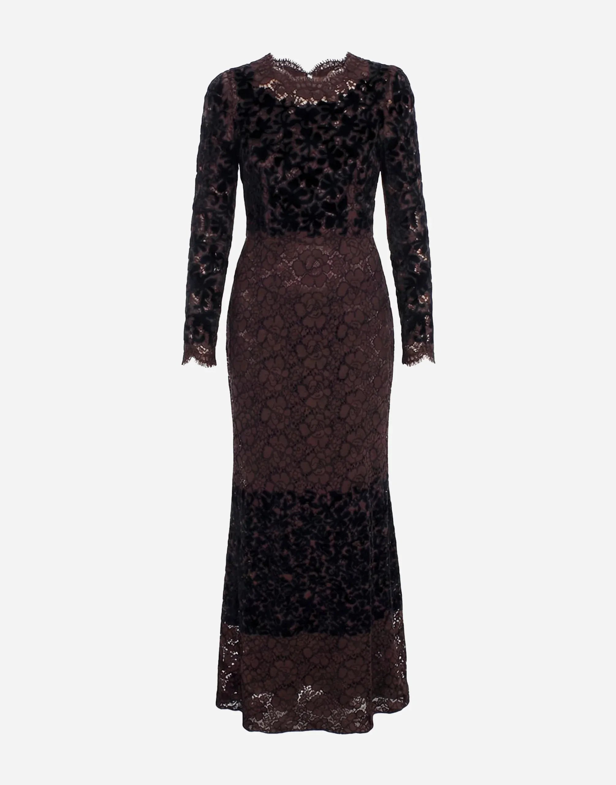 Dolce & Gabbana Sheer Lace Floor-Length Gown