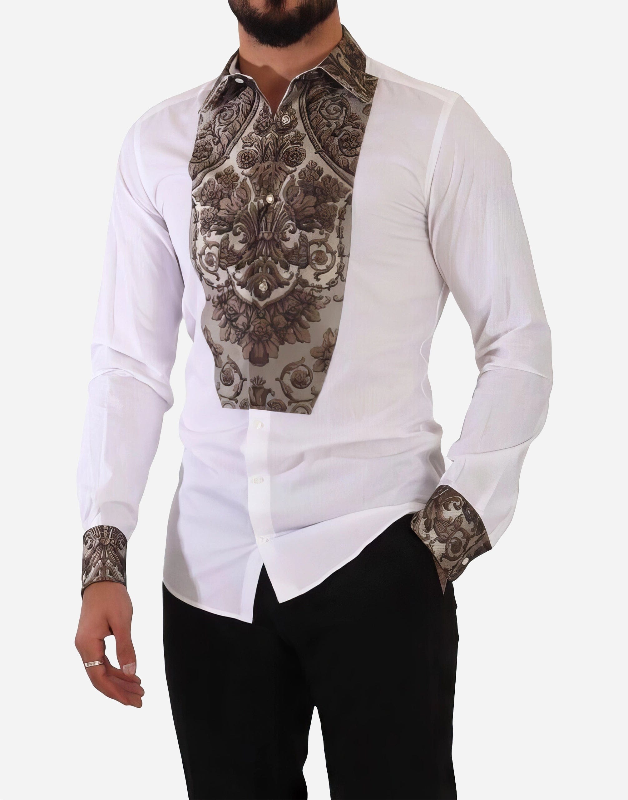 Dolce & Gabbana Shirt With Brocade Detailings