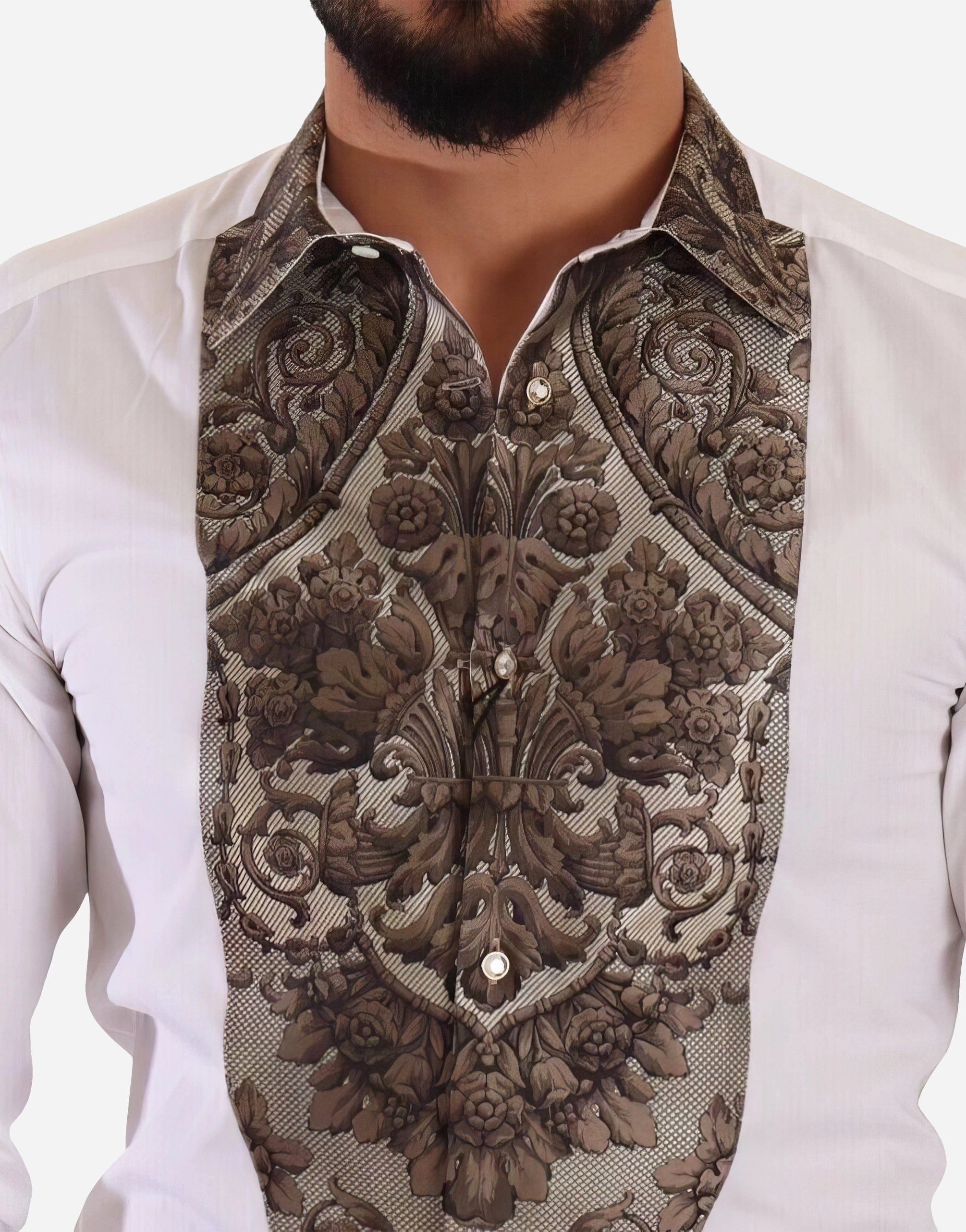 Dolce & Gabbana Shirt With Brocade Detailings