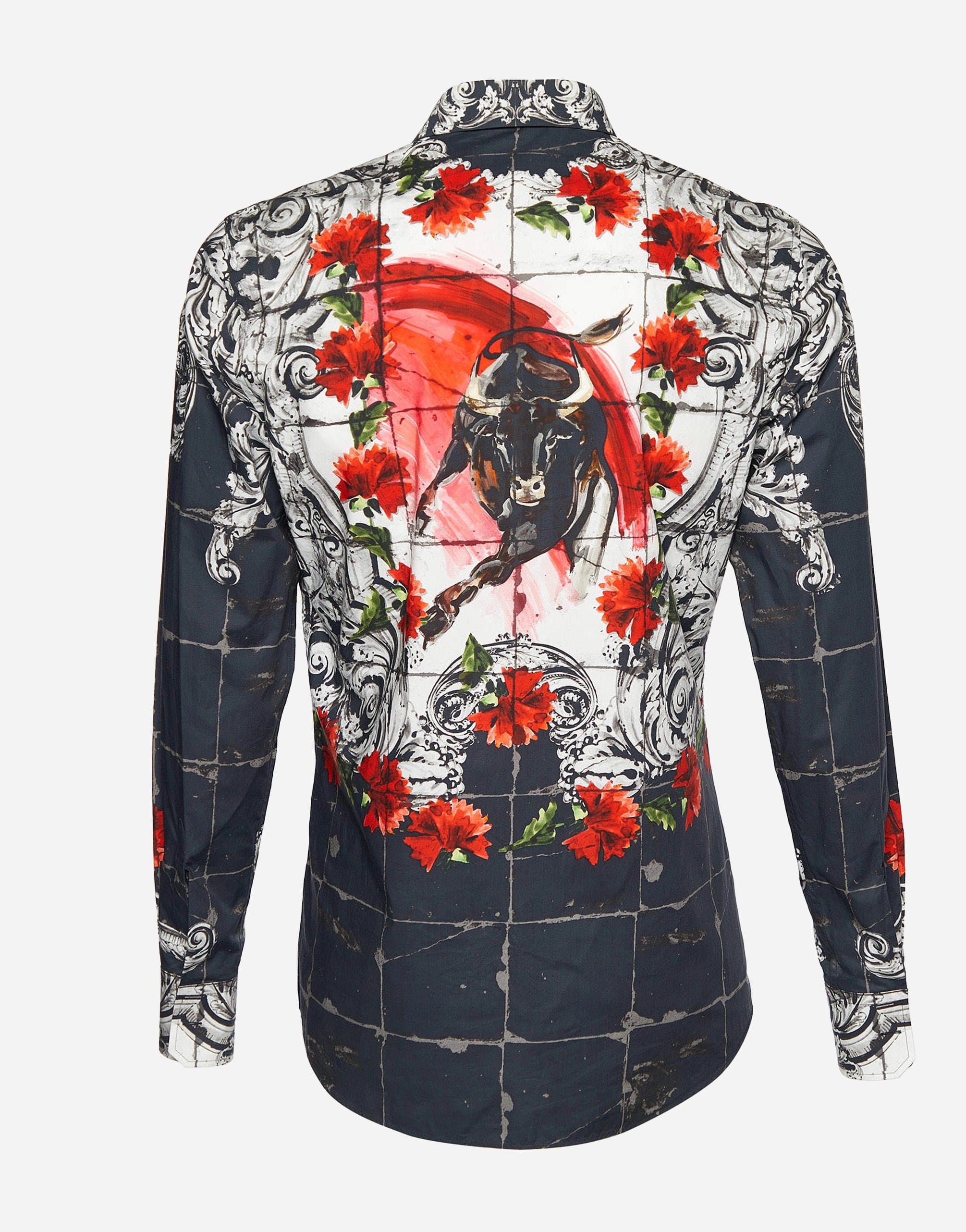Dolce & Gabbana Shirt With Bull & Floral Print