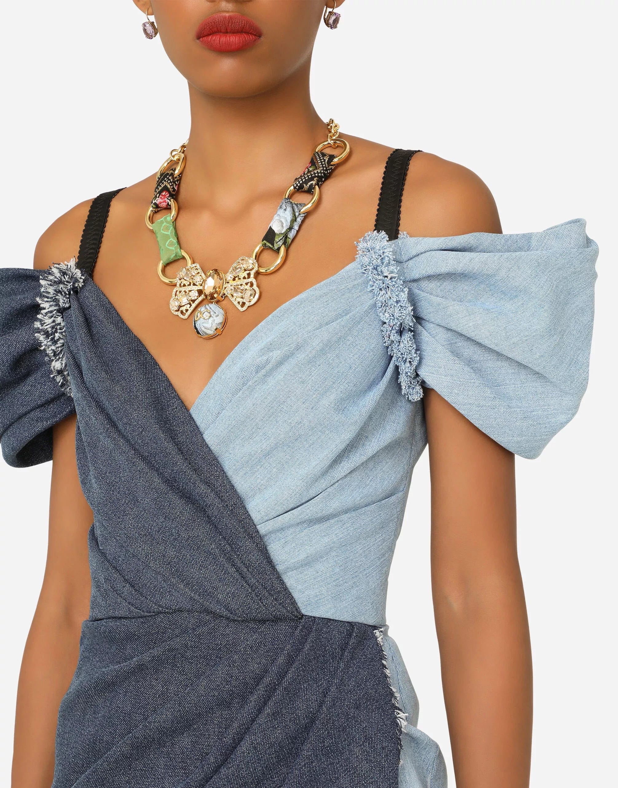 Dolce & Gabbana Short Patchwork Denim Dress