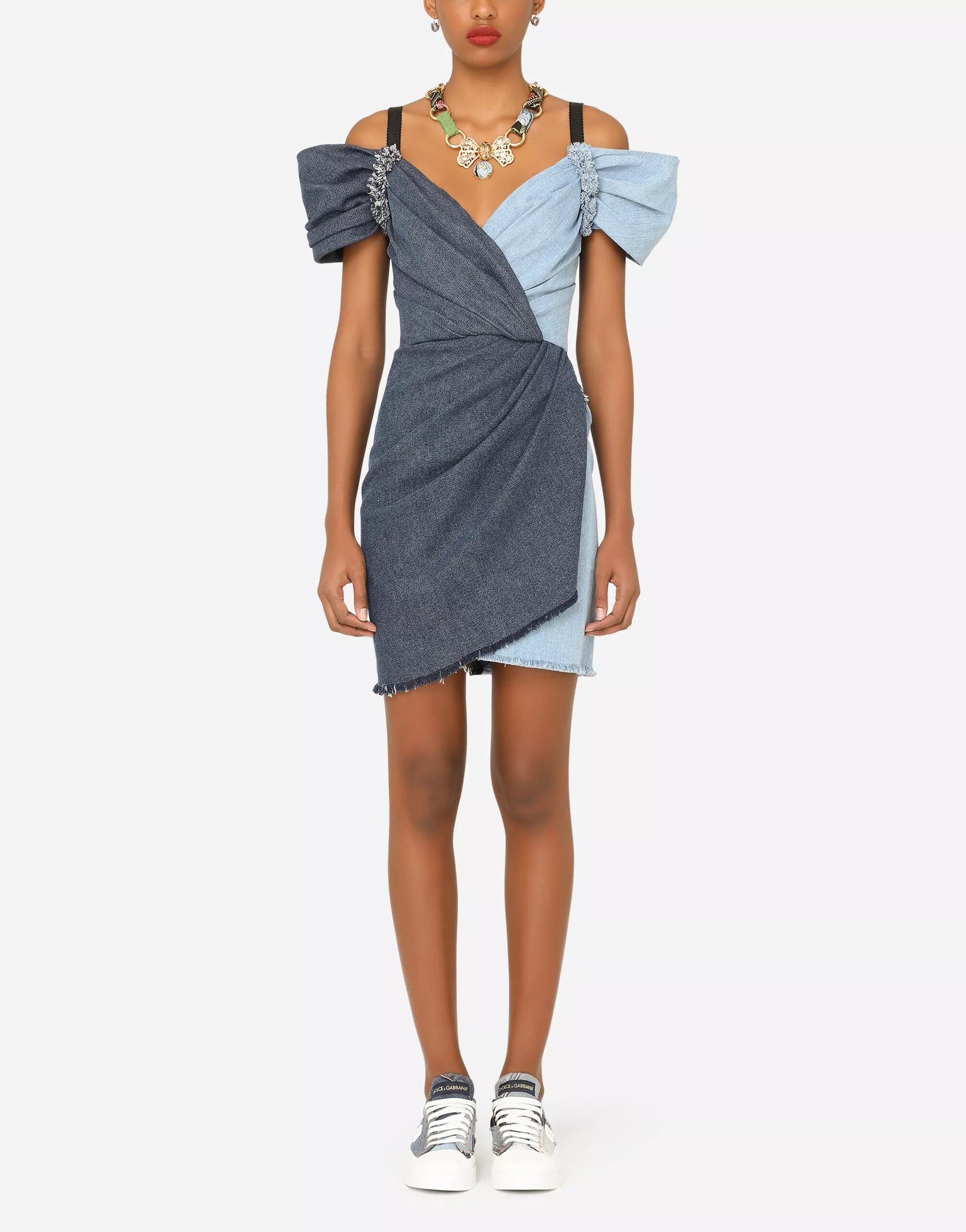 Dolce & Gabbana Short Patchwork Denim Dress