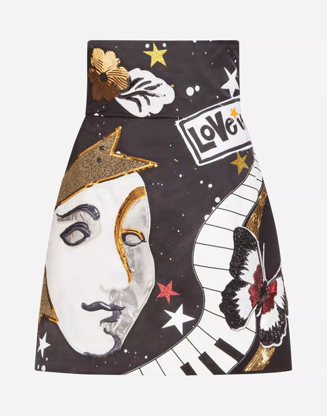 DOLCE&GABBANA パッチワークスカート Dolce & Gabbana Short Patchwork With Embroidery Skirt