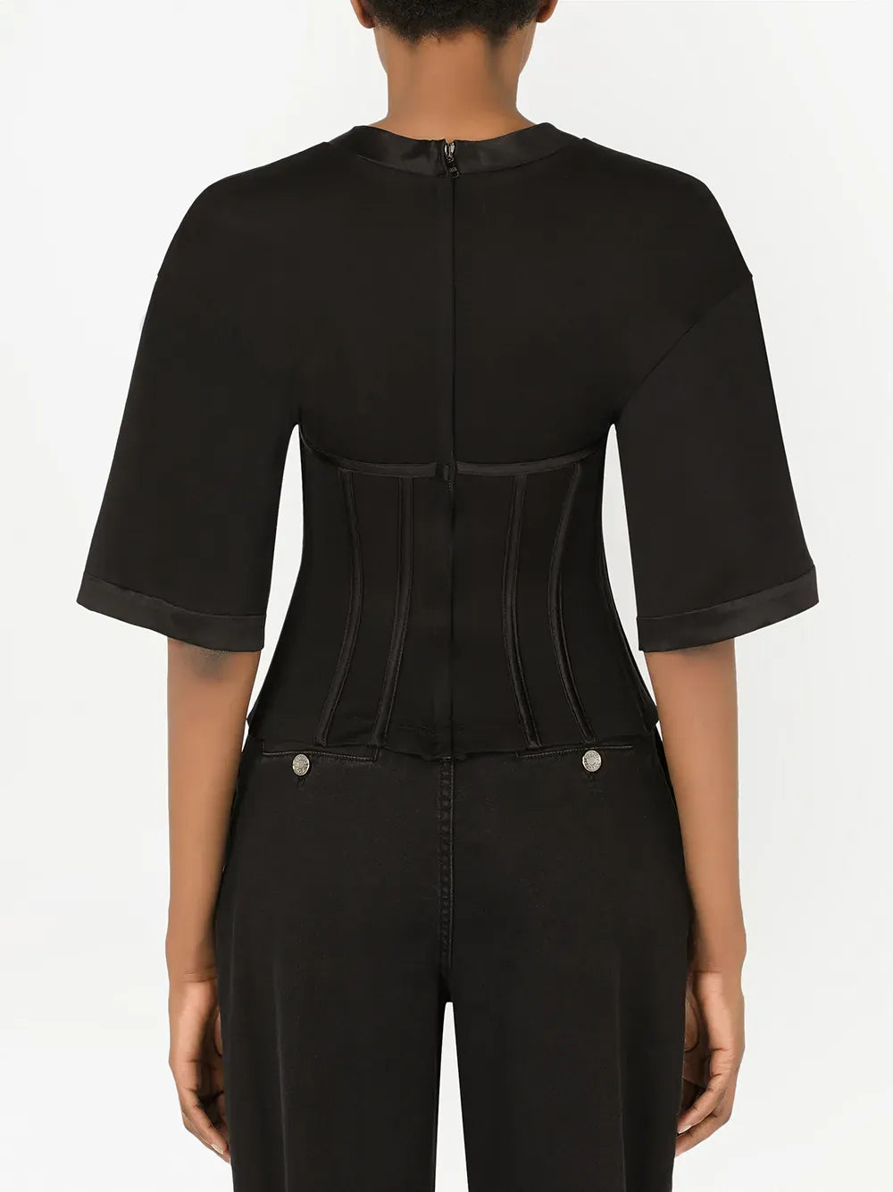 Dolce & Gabbana Short-Sleeve Bustier T-Shirt