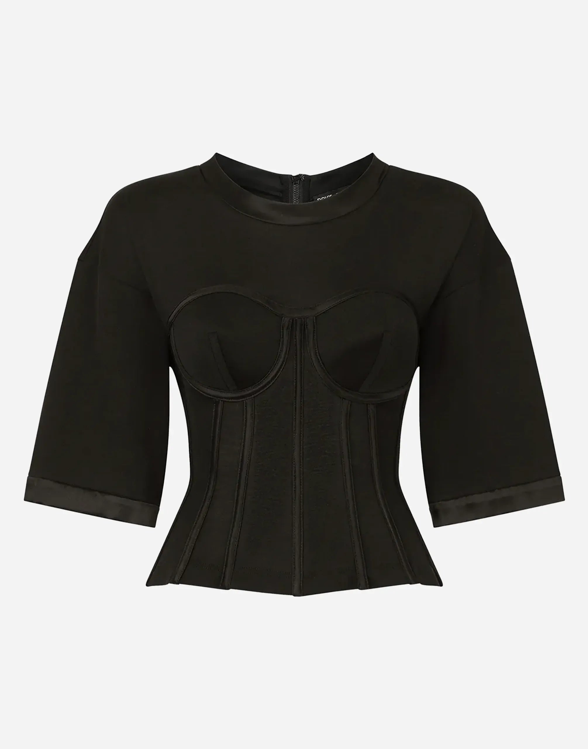 DOLCE & GABBANA ブラックビスチェ 40 Dolce & Gabbana 半袖ビスチェTシャツ | Sendegaro JP