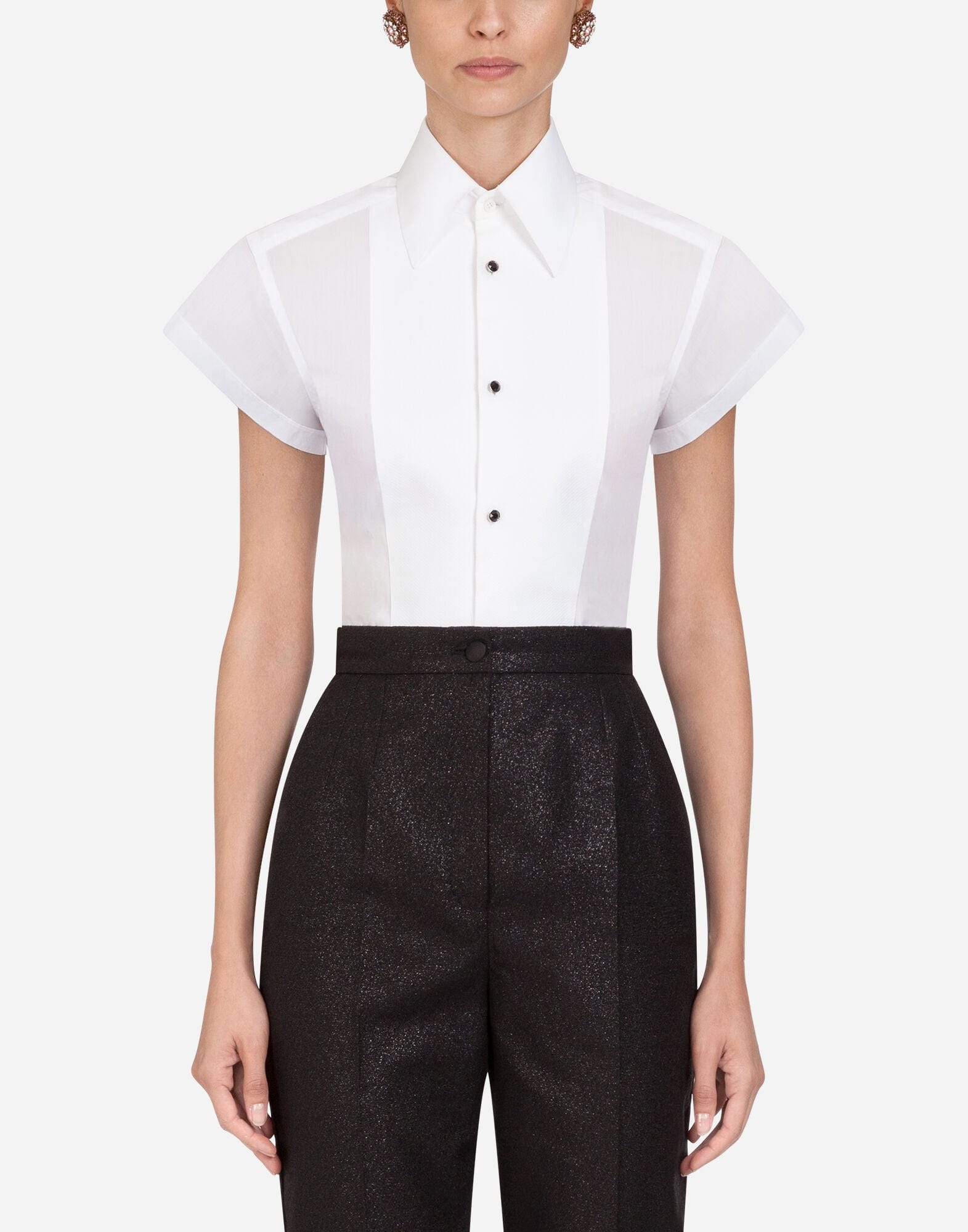 Dolce & Gabbana Short-Sleeved Tuxedo Shirt